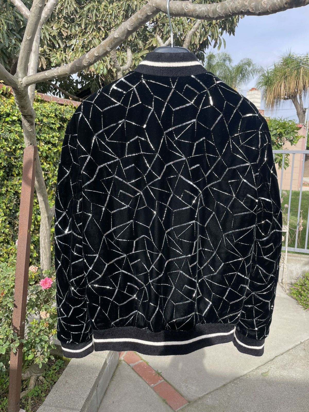 Saint Laurent Paris Saint Laurent Paris Teddy Varsity Sequin Bomber Jacket Black Size US S / EU 44-46 / 1 - 6 Thumbnail