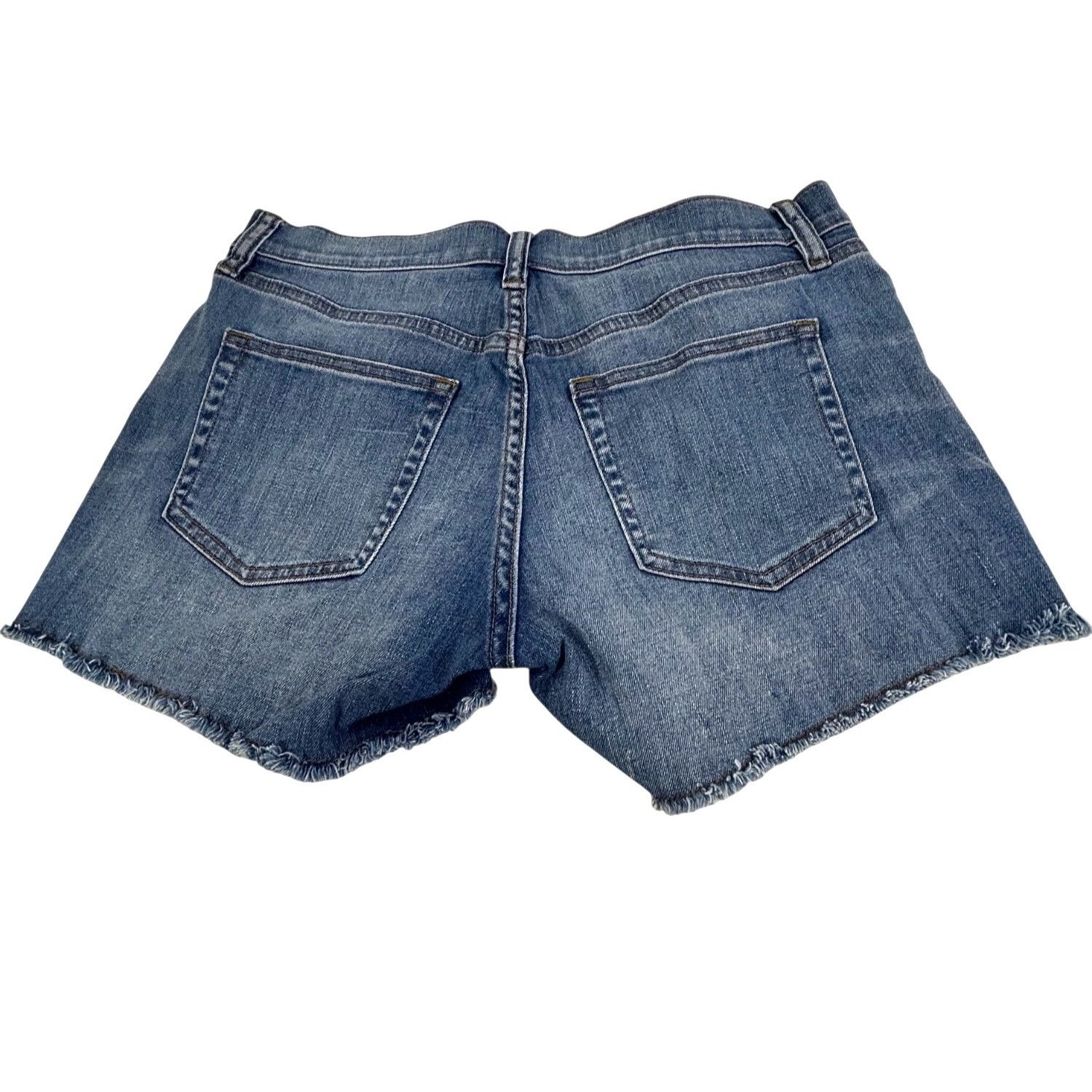 J.Crew J. Crew Indigo Denim Jean Shorts Blue 28 Cut Off Frayed Hem Size 28" / US 6 / IT 42 - 2 Thumbnail