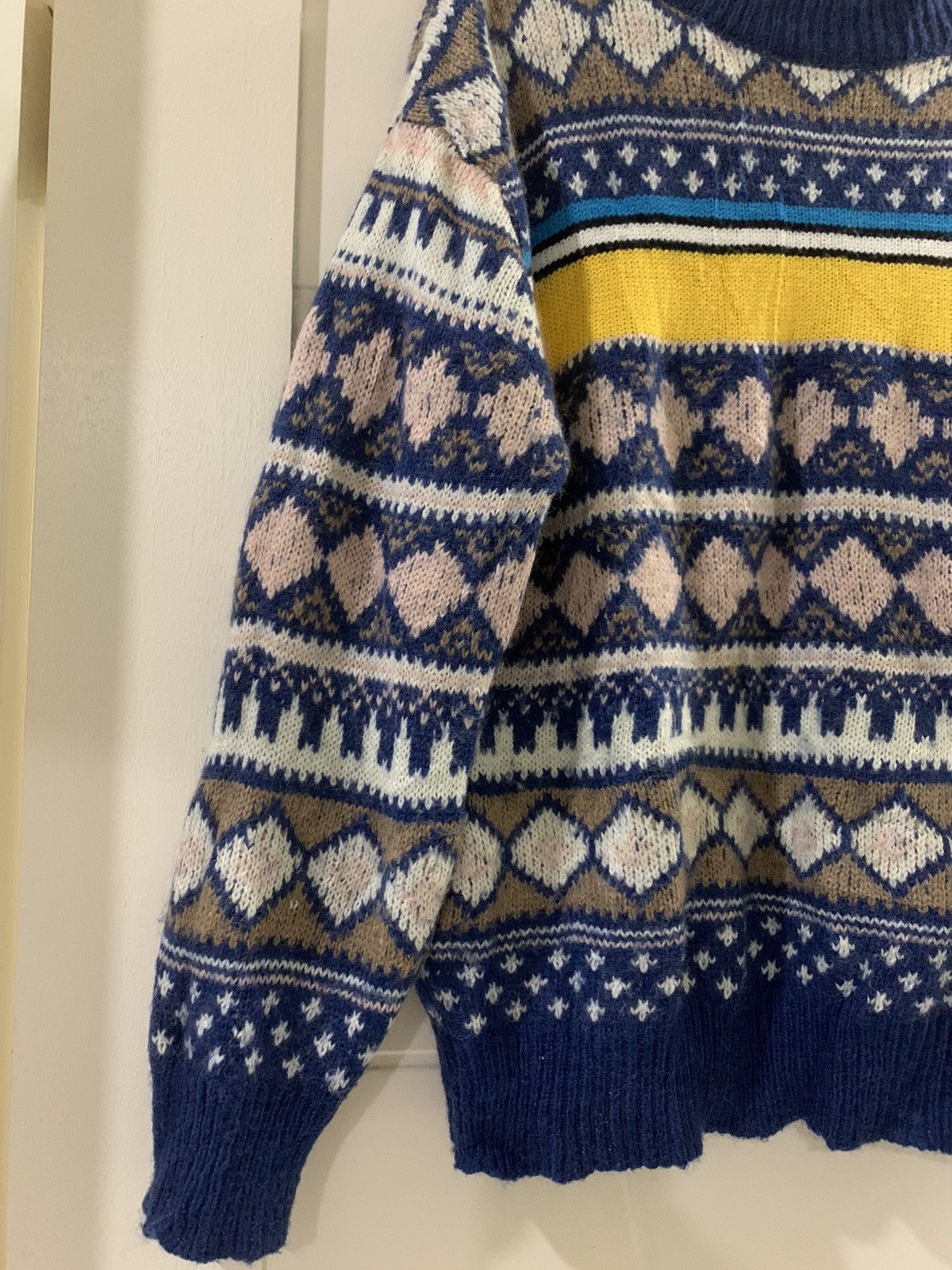 Japanese Brand Niko And Knitwear Blue Yellow Size US XL / EU 56 / 4 - 2 Thumbnail