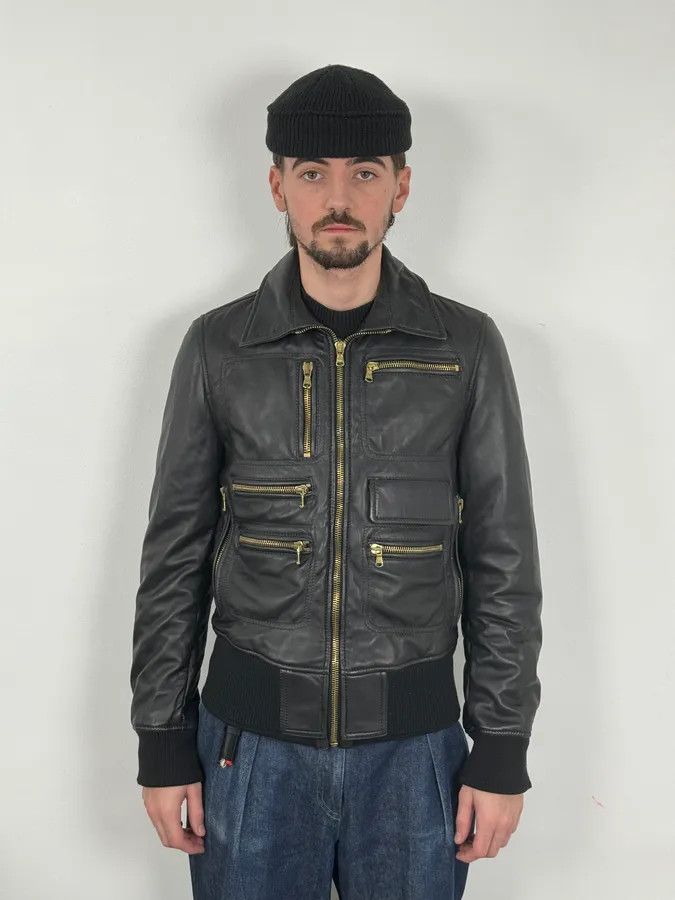 Dolce & Gabbana 2000s Dolce & Gabbana Multi-Zip Black Leather Jacket Size US M / EU 48-50 / 2 - 2 Thumbnail