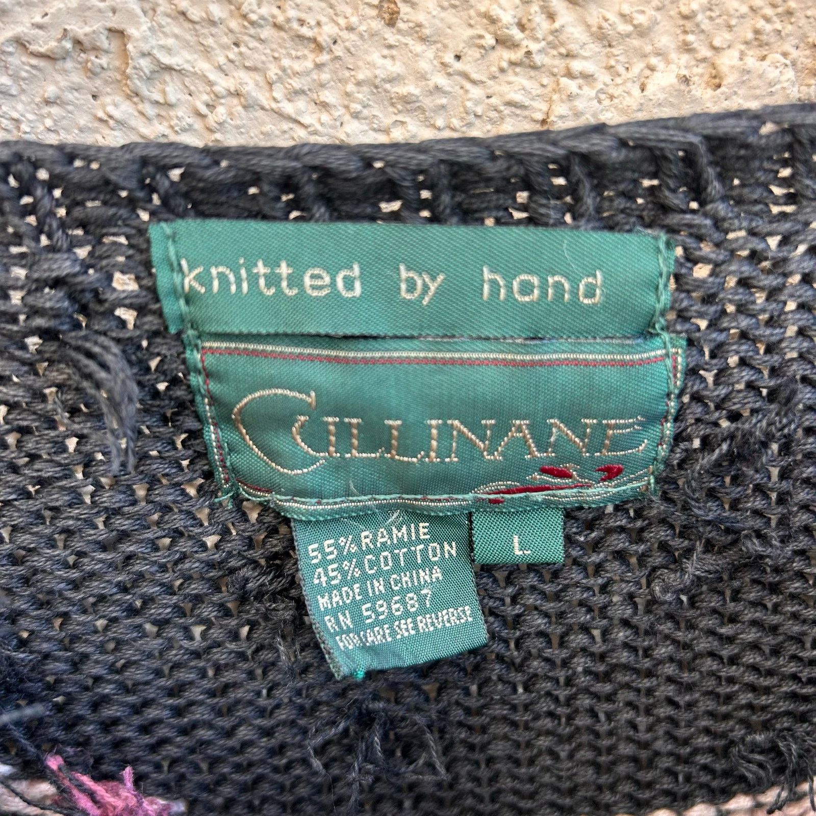 Vintage Cullinane Hand Knit Vintage Chunky Floral Sweater Large Size L / US 10 / IT 46 - 3 Thumbnail