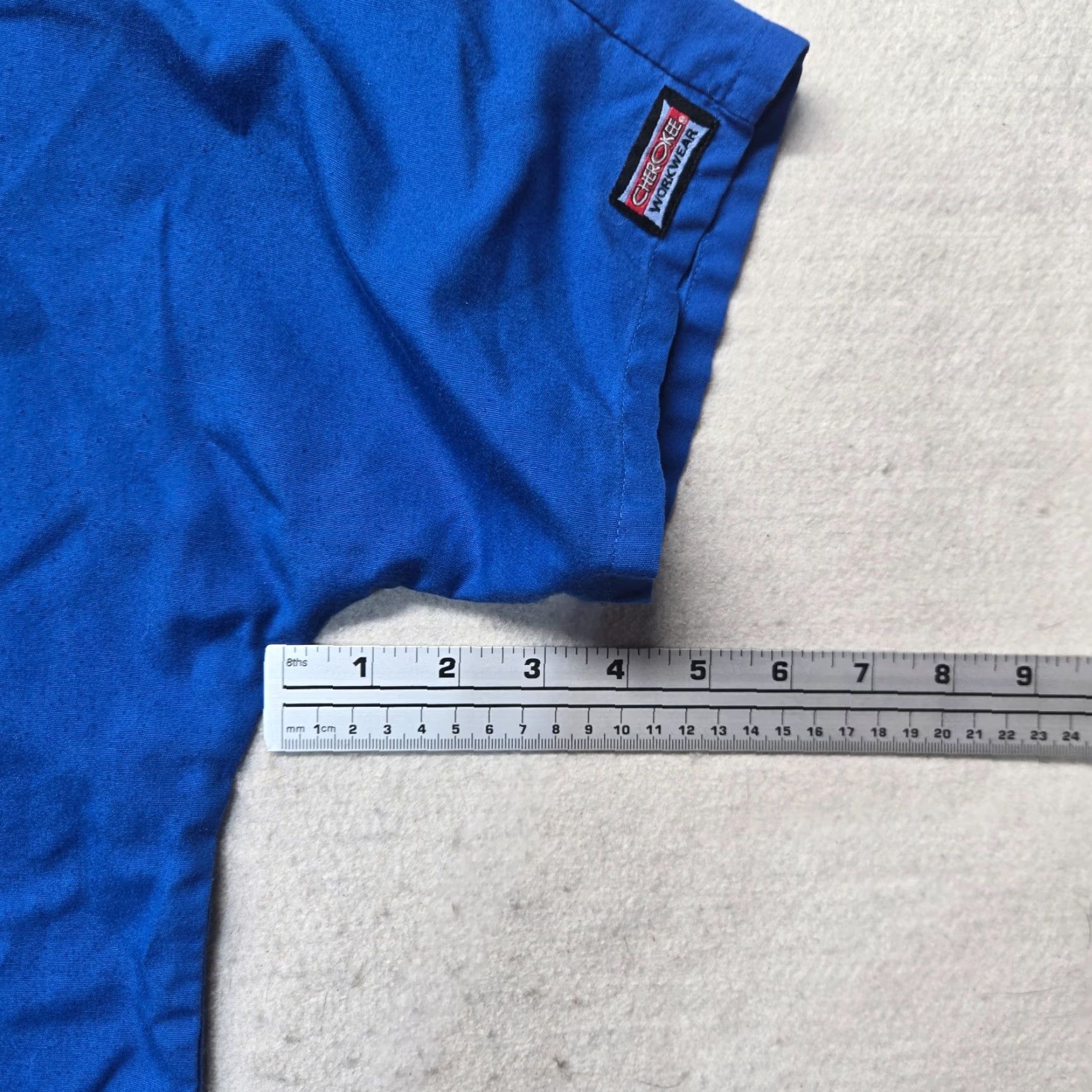 Cherokee Cherokee Shirt Unisex L Blue Solid Scrub Top Adult Large Size US L / EU 52-54 / 3 - 6 Thumbnail