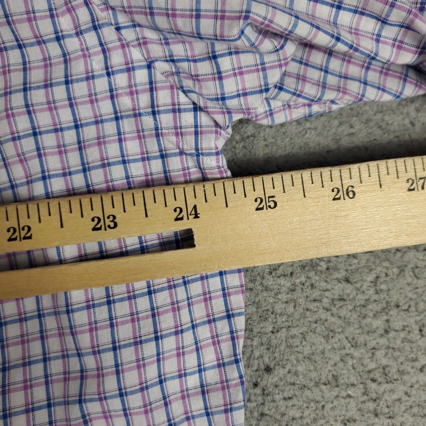 Ralph Lauren Ralph Lauren Shirt Mens 16 Purple Blue Plaid Pony Dress Button Up Long Sleeve Shirt Size 42R - 6 Thumbnail