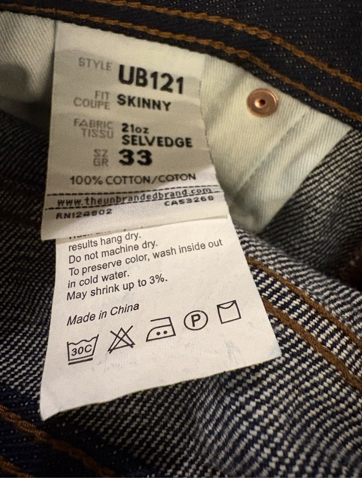 The Unbranded Brand Unbranded Brand 21oz Heavyweight Denim Jeans Size US 33 - 3 Thumbnail