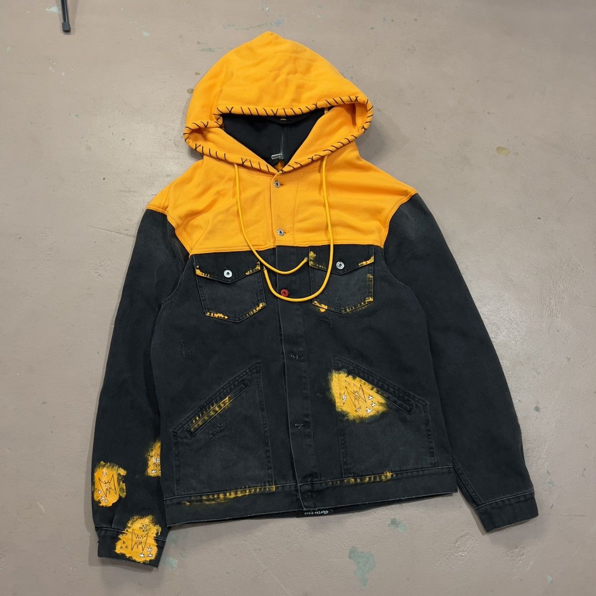 Marc Jacques Burton Marc Jaques Burton Orange Denim jacket with oversized hood Size US XL / EU 56 / 4 - 1 Thumbnail