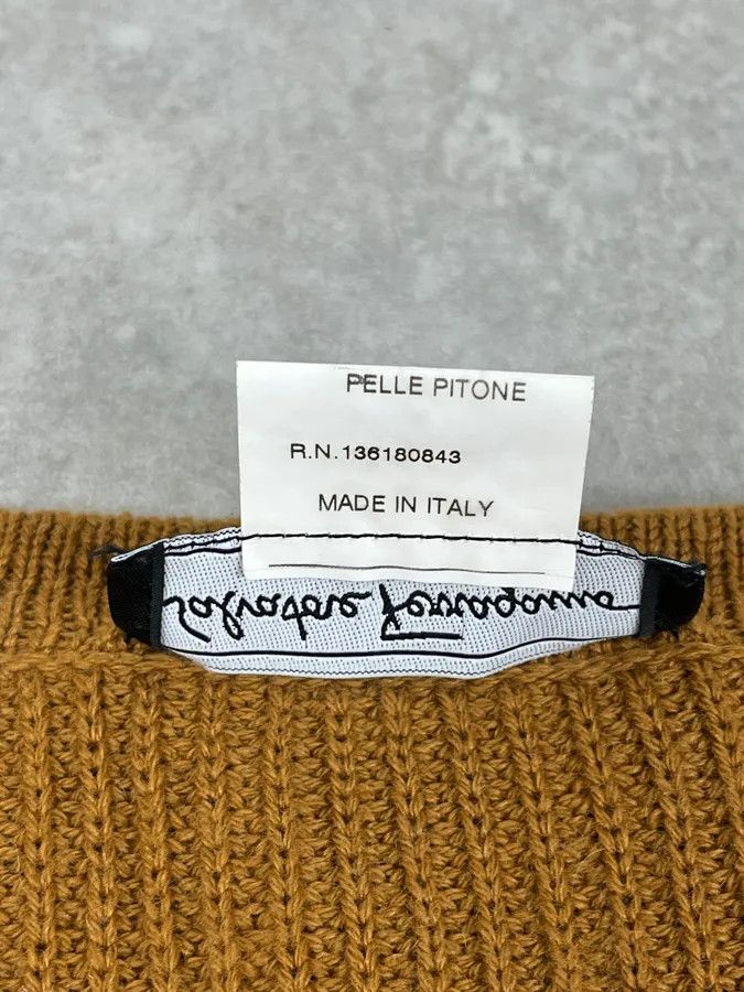 Salvatore Ferragamo Salvatore Ferragamo Camel Cashmere Python Leather Cardigan Size US S / EU 44-46 / 1 - 10 Thumbnail