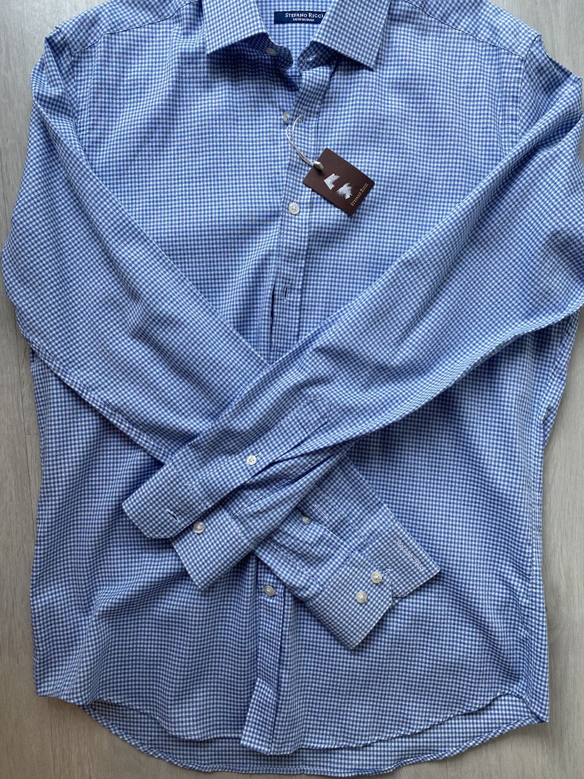 Designer × Stefano Ricci × Vintage Stefano Ricci Sleeve Shirt Blue Size US M / EU 48-50 / 2 - 1 Thumbnail