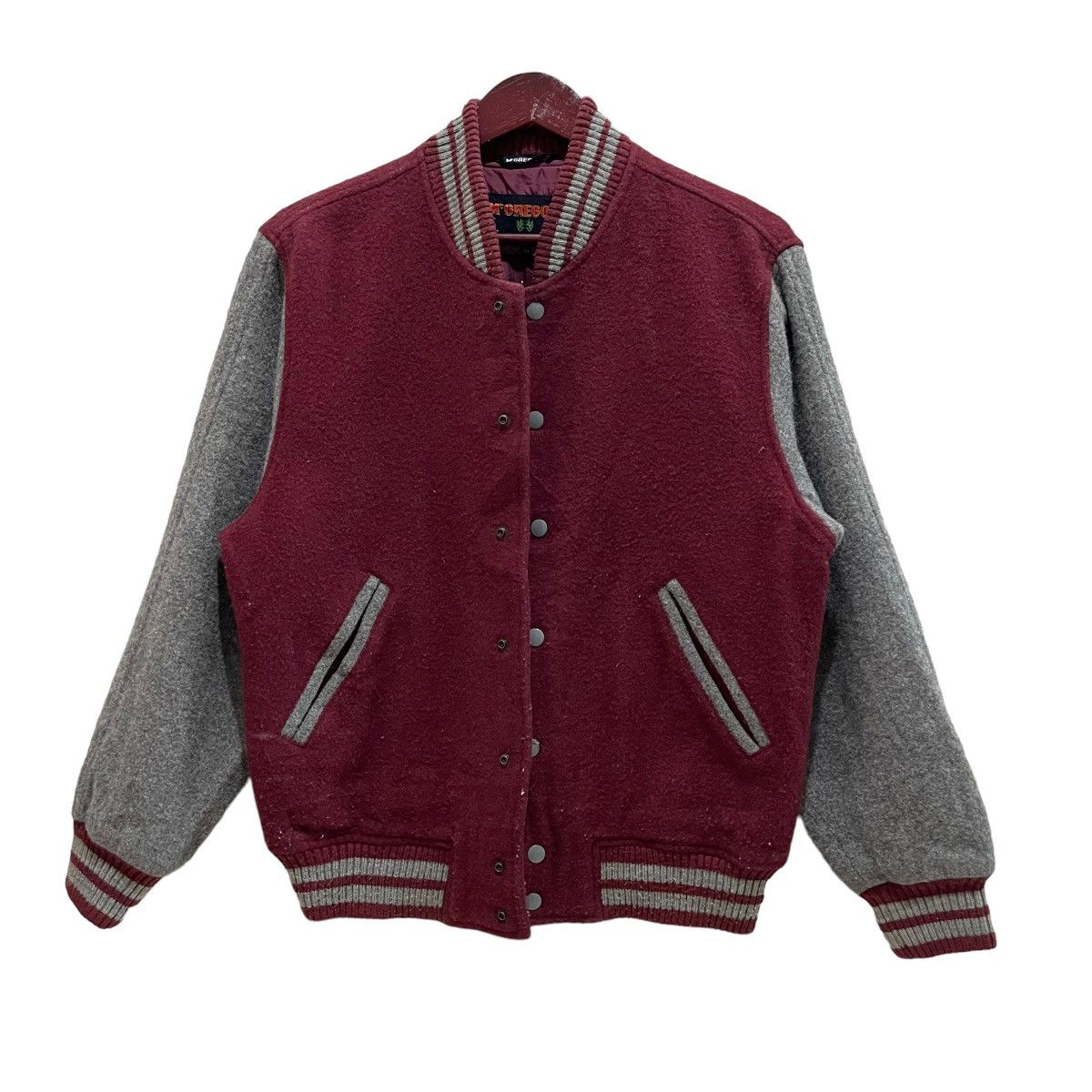 McGregor × Vintage Vintage 90s McGregor Plaid Snap Button Wool Varsity Jacket Size US M / EU 48-50 / 2 - 7 Thumbnail