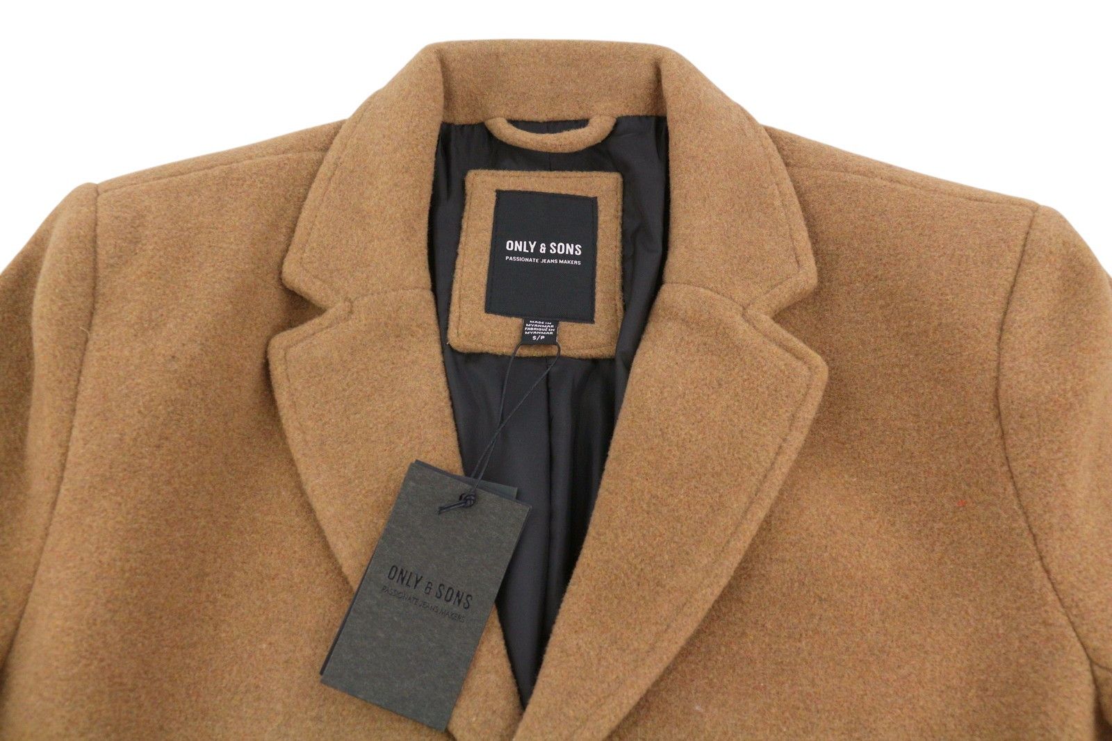 ONLY & SONS JUSTIN WOOL S Brown Melange Button-Up Notch 88057 Size US S / EU 44-46 / 1 - 6 Thumbnail
