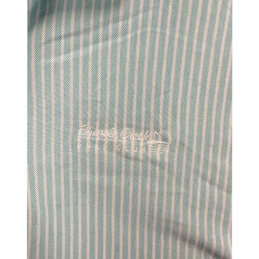 Peter Millar VINTAGE Peter Millar Shirt Men Large Aqua Pinstripe Polo Golf Rugby Short Sleeve Size US L / EU 52-54 / 3 - 6 Thumbnail