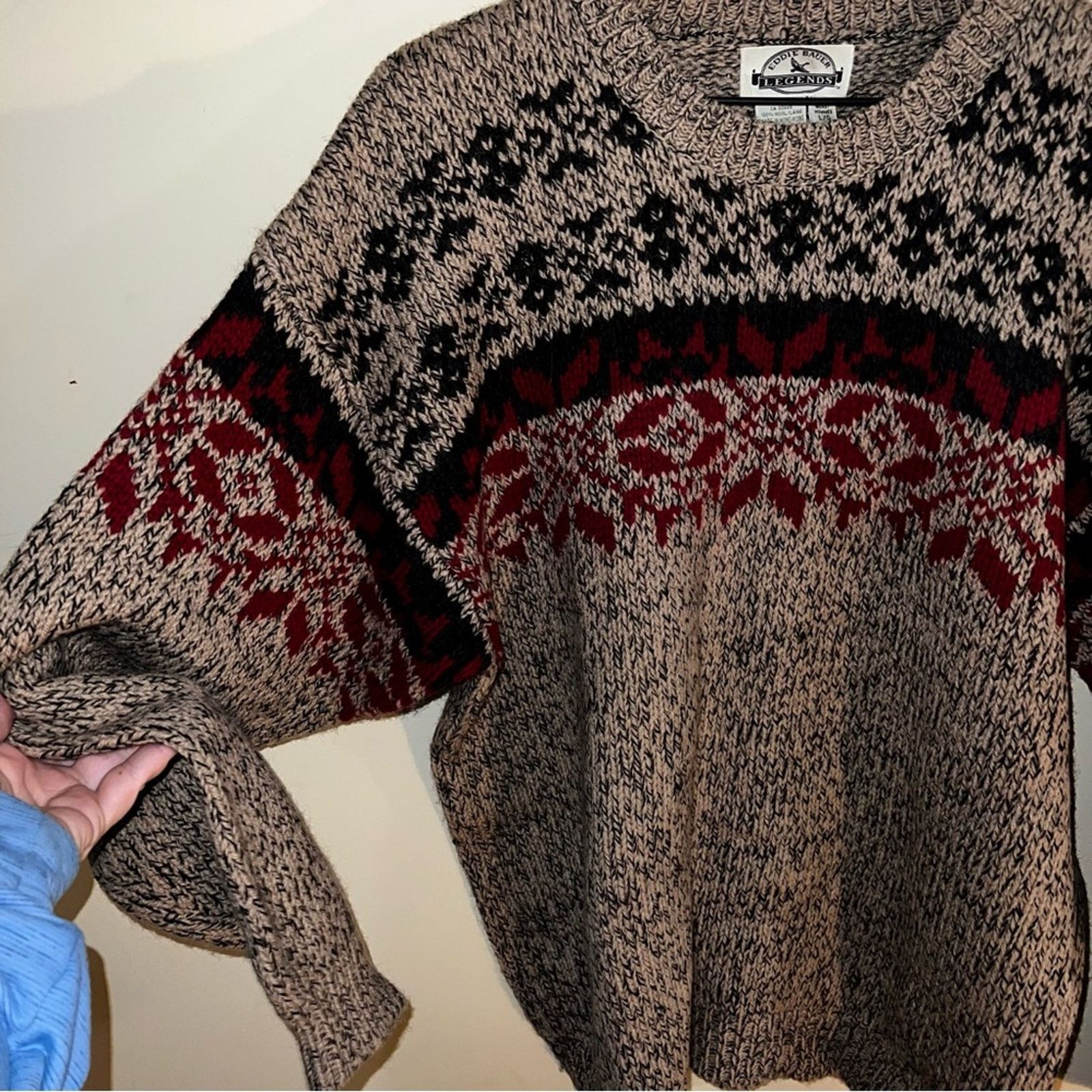 Eddie Bauer VNTG EDDIE BAUER wool eclectic grandpa cabin core crewneck L Size US L / EU 52-54 / 3 - 3 Thumbnail