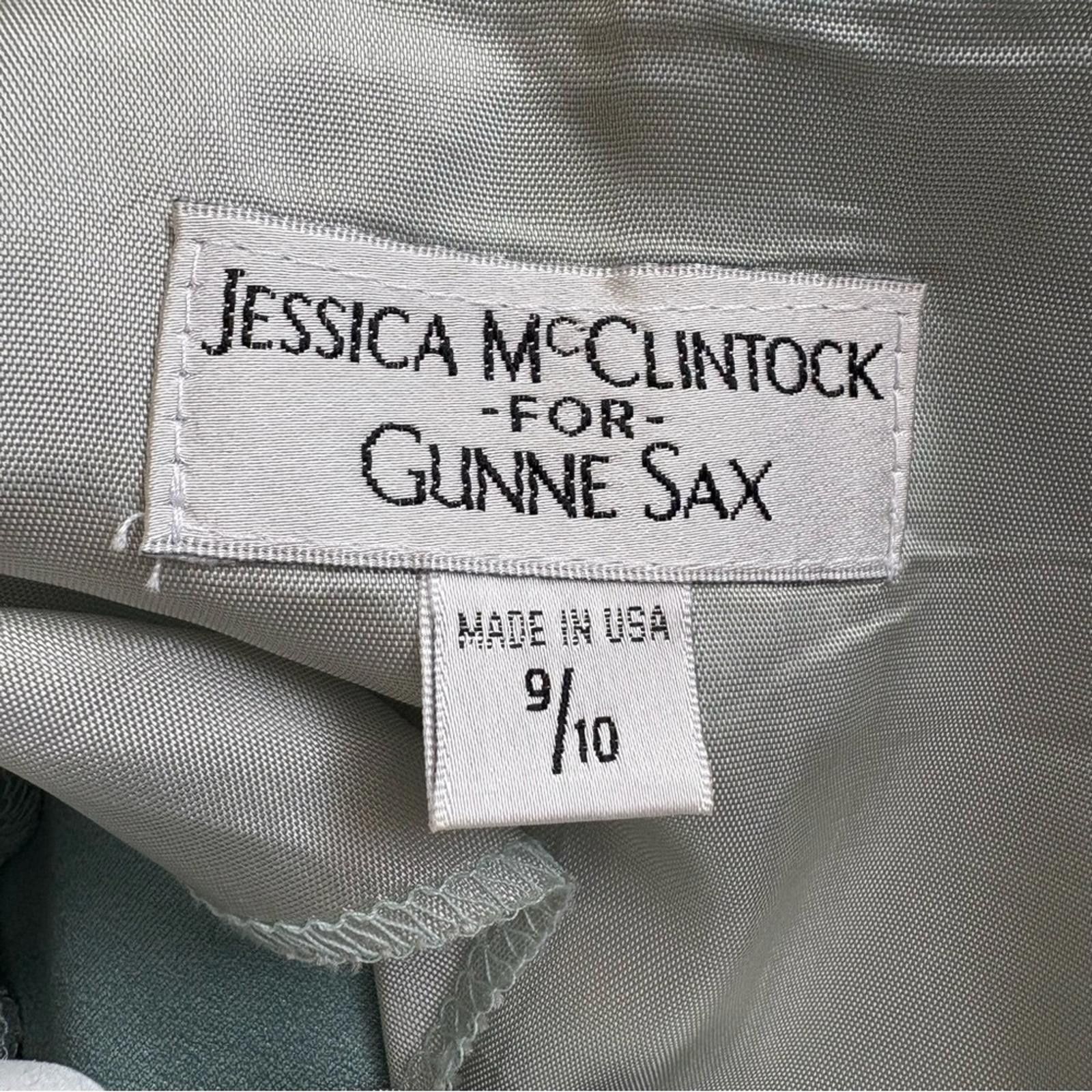 Designer Vintage Jessica McClintock Gunne Sax Halter Gown Size L / US 10 / IT 46 - 6 Thumbnail