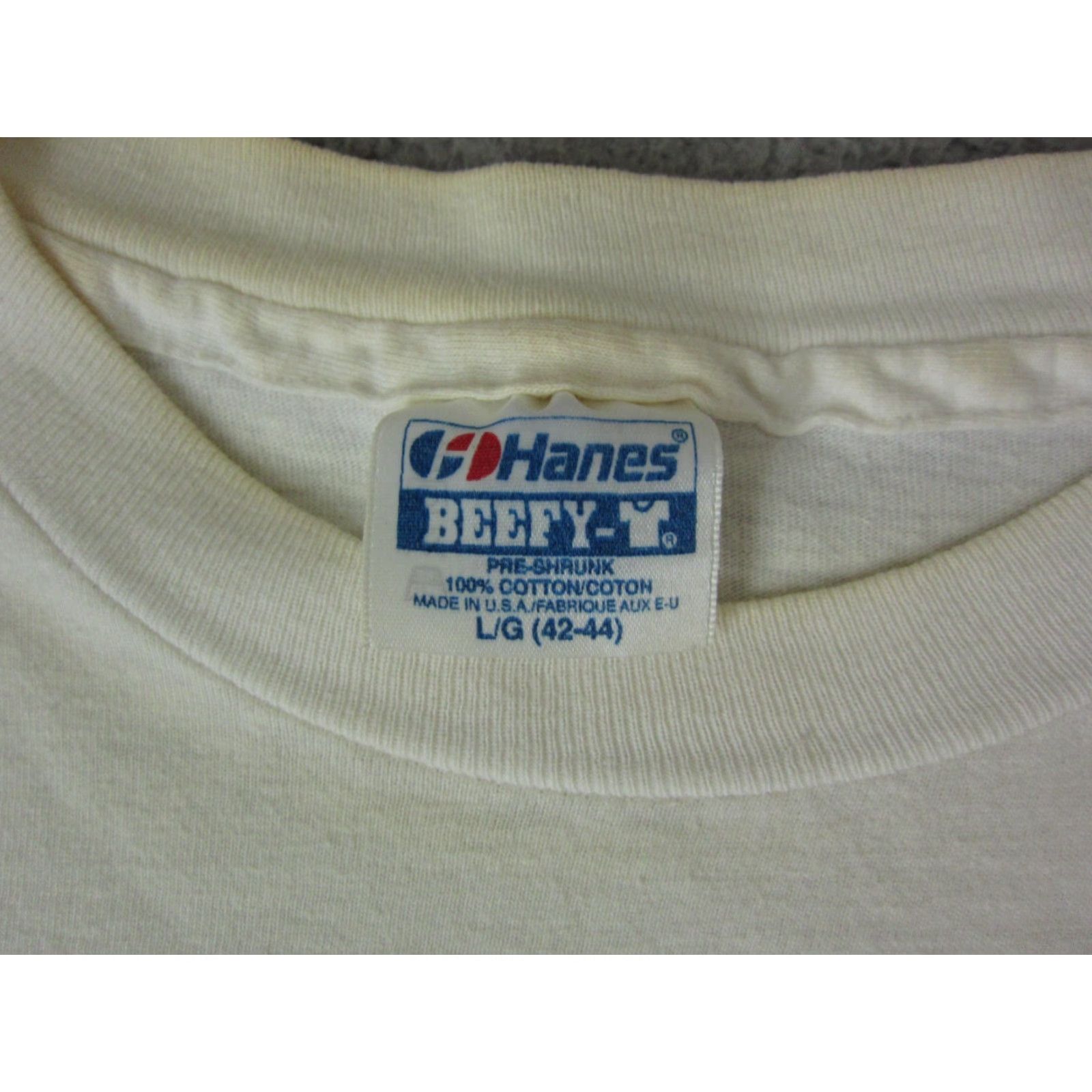 Hanes VINTAGE Hanes Shirt Mens Adult Large White 90s Eagle Crew Neck Short Sleeve California 80s 90s Men’s Shirt Size US L / EU 52-54 / 3 - 6 Thumbnail