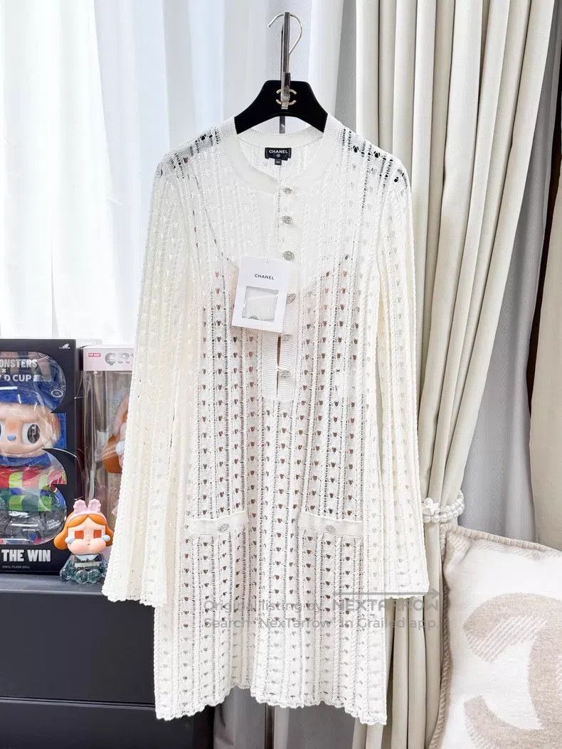 Chanel Chanel Hollow-ing long-sleeved knitted jumpsuit Size 42" / US 20 - 1 Thumbnail