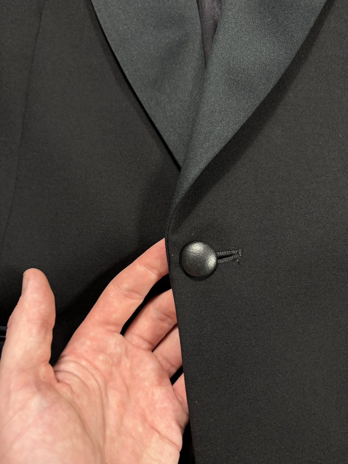 Givenchy Vintage Givenchy Monsieur Suit Jacket 80s Wool Blazer Tuxedo Size 40S - 7 Thumbnail
