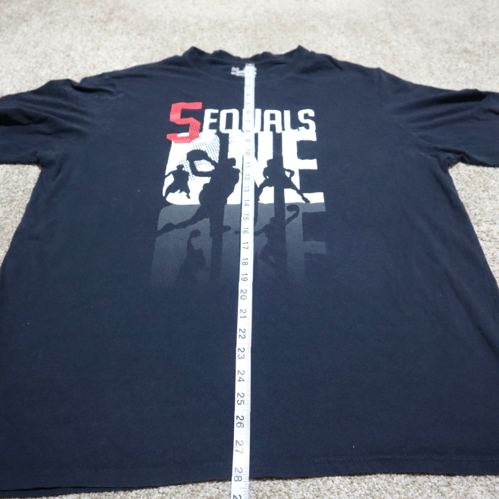 Under Armour Under Armour Heatgear Shirt T-Shirt Mens 2XL Black USA 5 Equals One Crew Neck Short Sleeve Relaxed Fit Cotton Blend 2XL Mens Size US XXL / EU 58 / 5 - 6 Thumbnail
