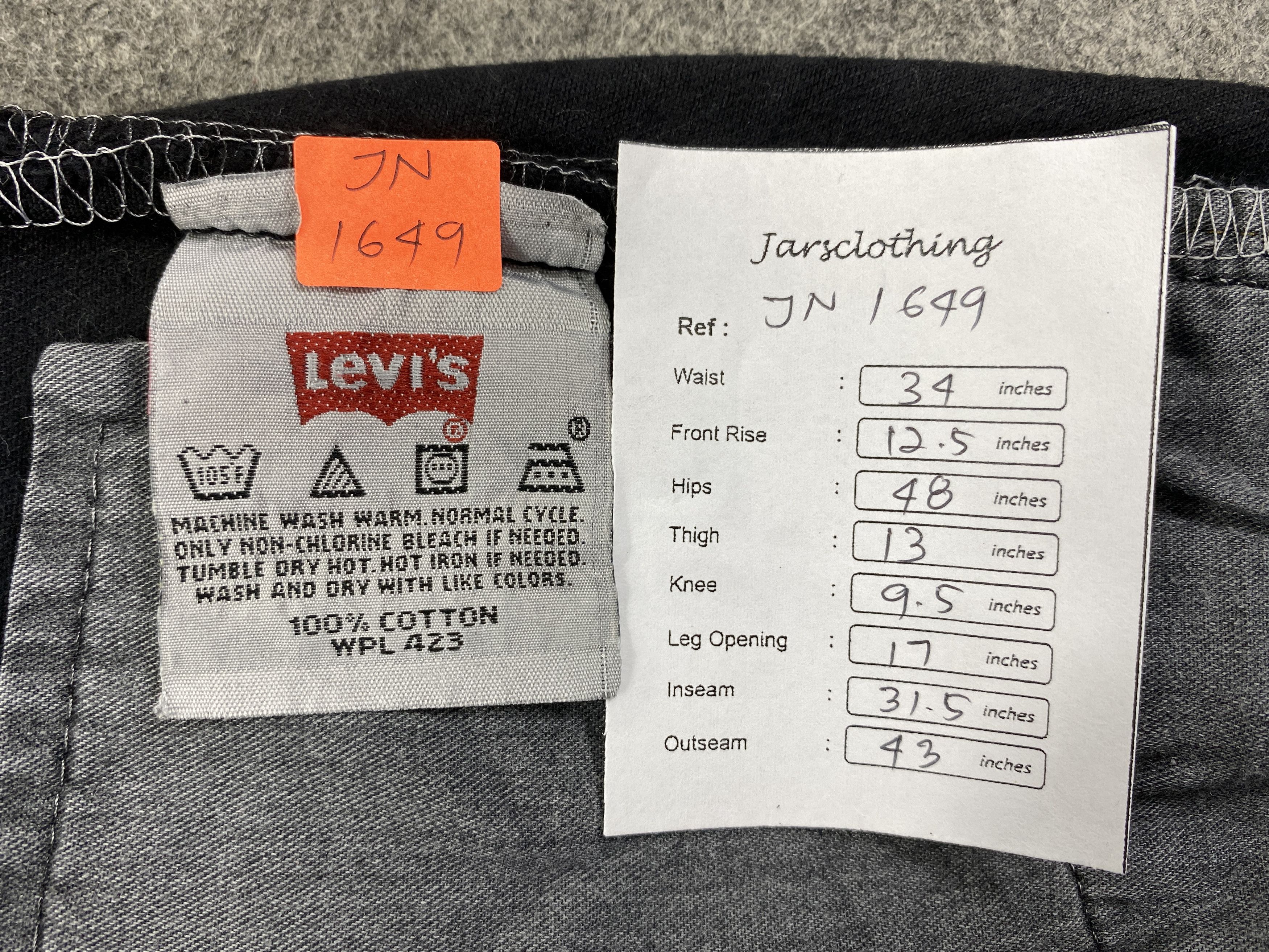 Levi's Black Vintage Levi's 501 Jeans 34x31.5 Denim -JN1649 Size US 34 / EU 50 - 8 Thumbnail