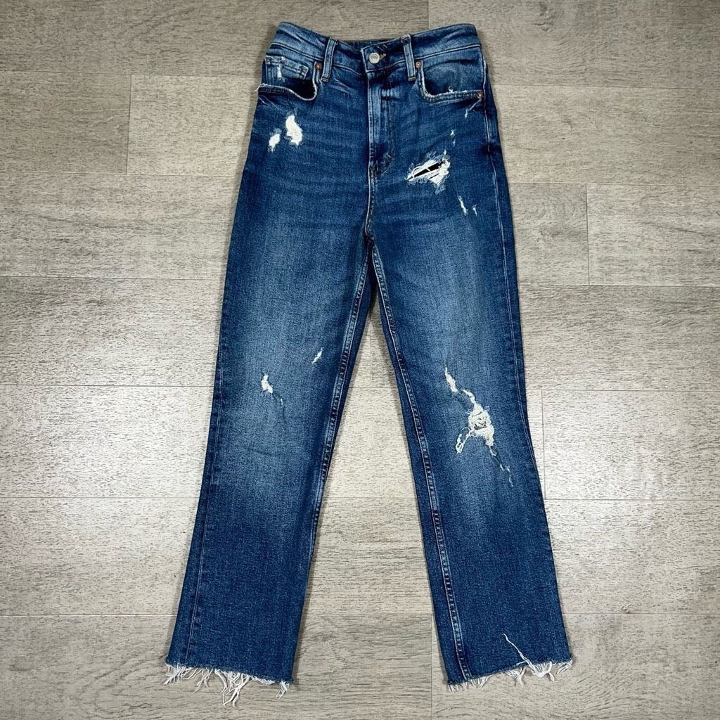 Free People We The Free High Rise Slim Straight Jeans, Intentional Distr Size 26" / US 2 / IT 38 - 3 Thumbnail