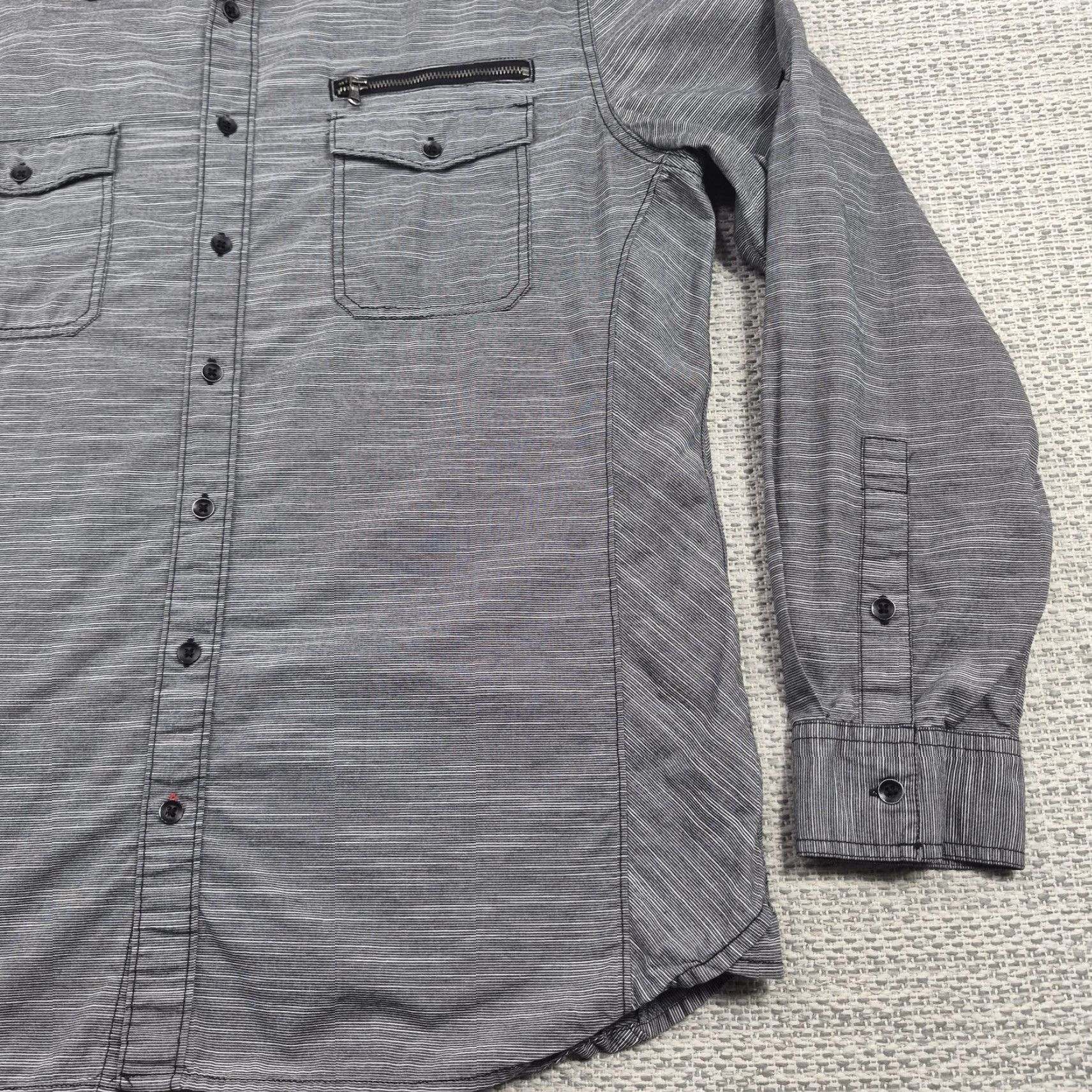 Vintage Rock & Republic Button Up Shirt Mens XL Gray Stretch Long Sleeve Casual Shirt Size US XL / EU 56 / 4 - 2 Thumbnail