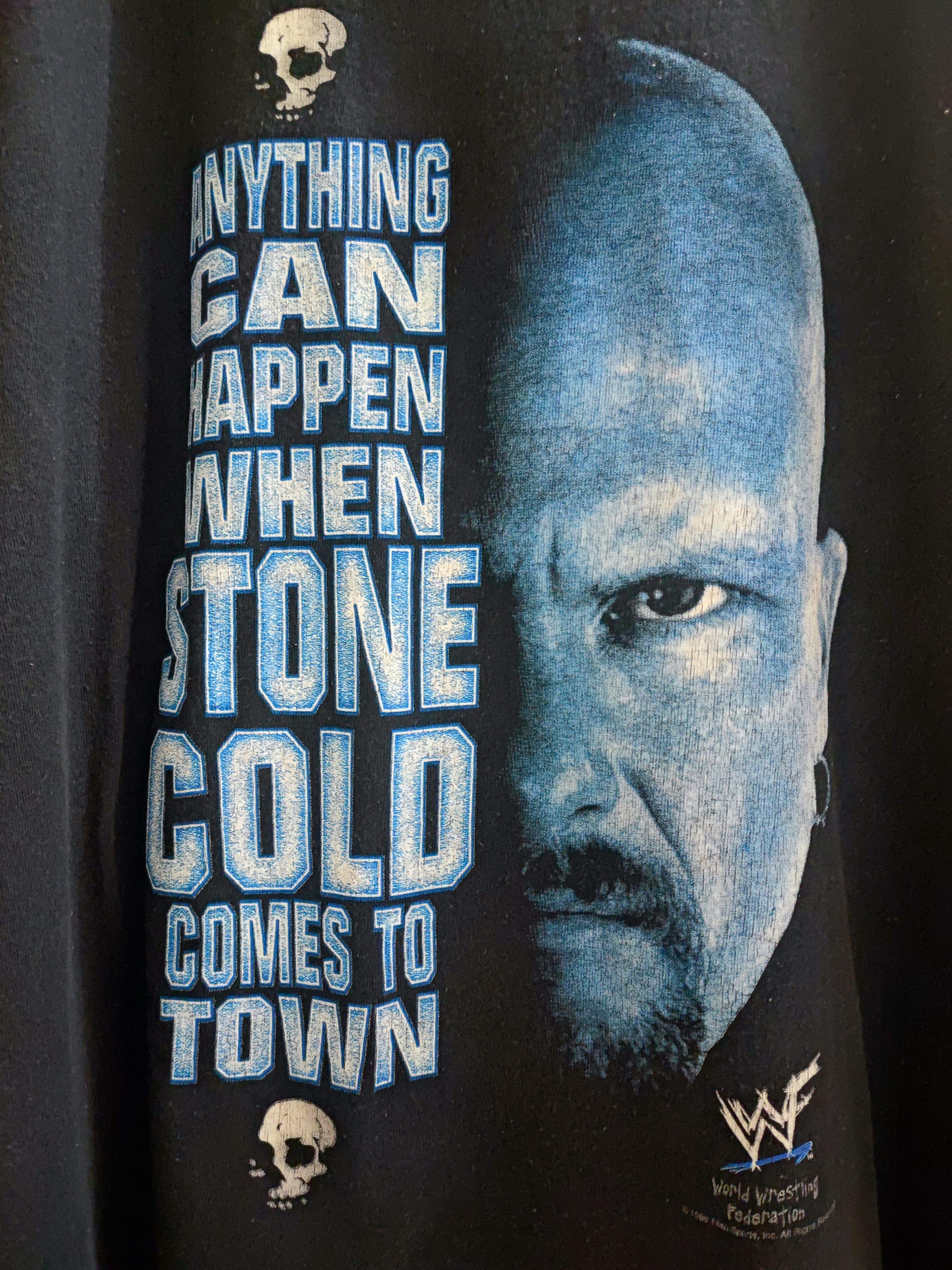 Vintage Rare Design Vintage '98 Stone Cold Steve Austin WWF T-Shirt Size US L / EU 52-54 / 3 - 2 Thumbnail
