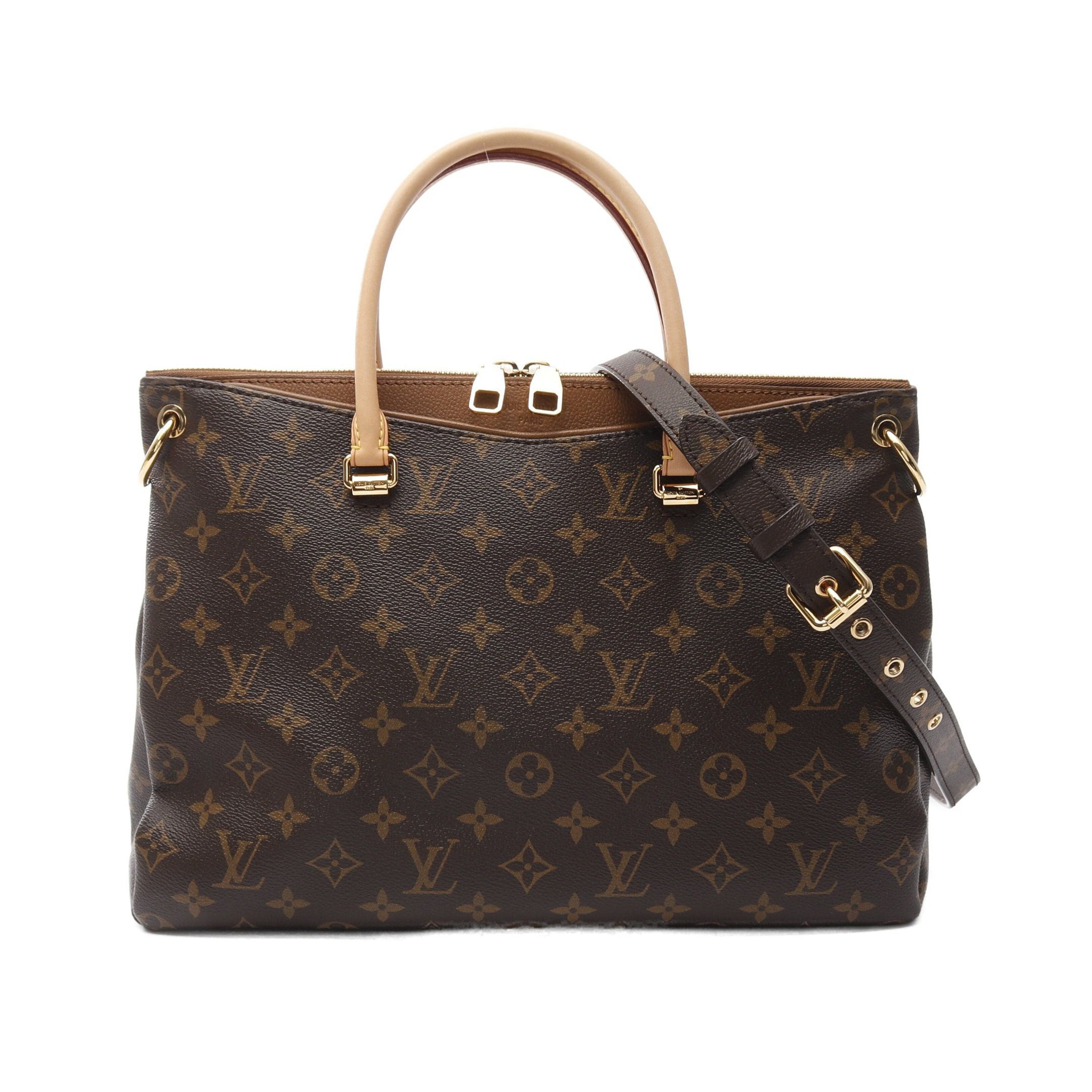 Louis Vuitton Pallas Monogram Averne Handbag Leather Brown