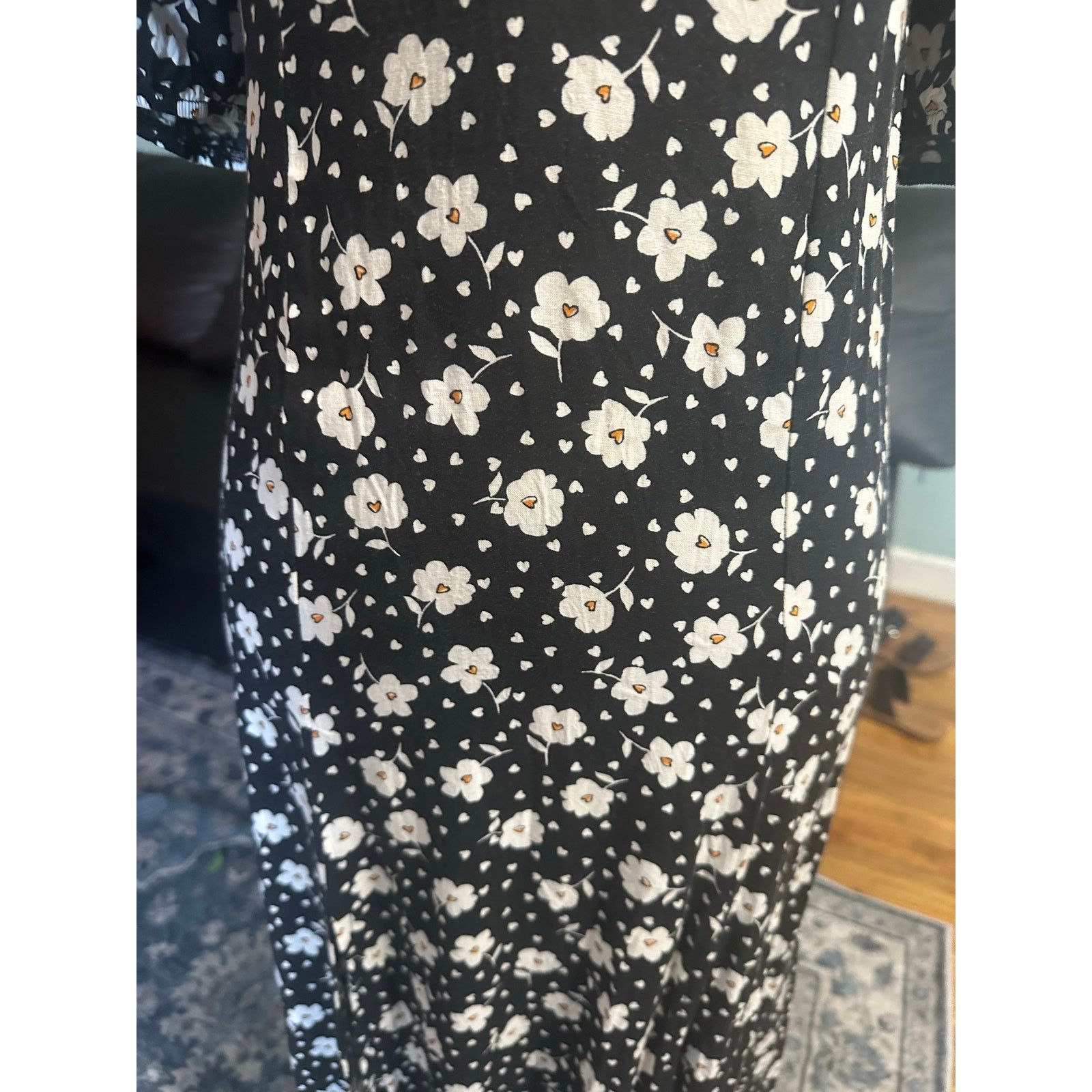 Asos ASOS Design Puff Sleeve Midi Split Dress Floral Print Size M / US 6-8 / IT 42-44 - 10 Thumbnail
