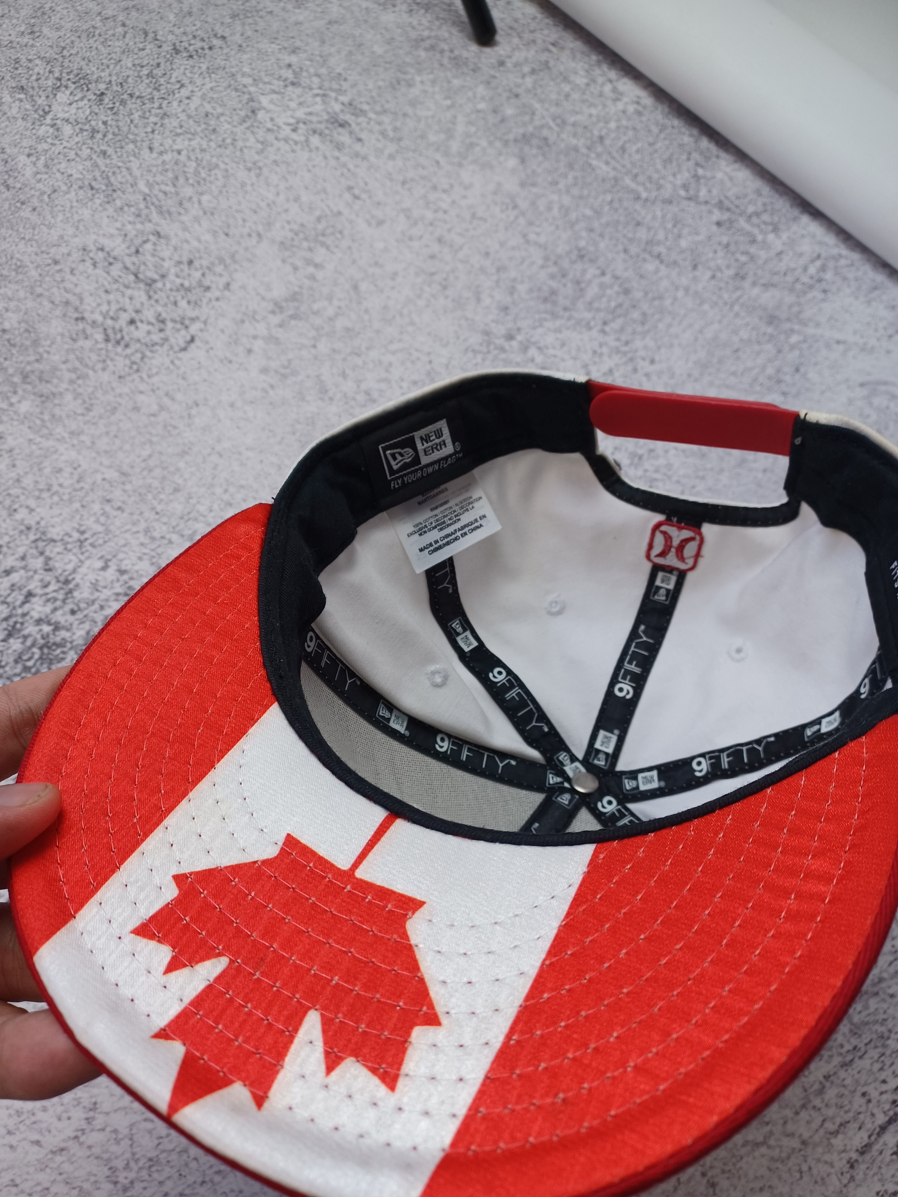 MLB White And Red Canada Flat Bill Hurley Snapback Hat New Era Size ONE SIZE - 2 Thumbnail