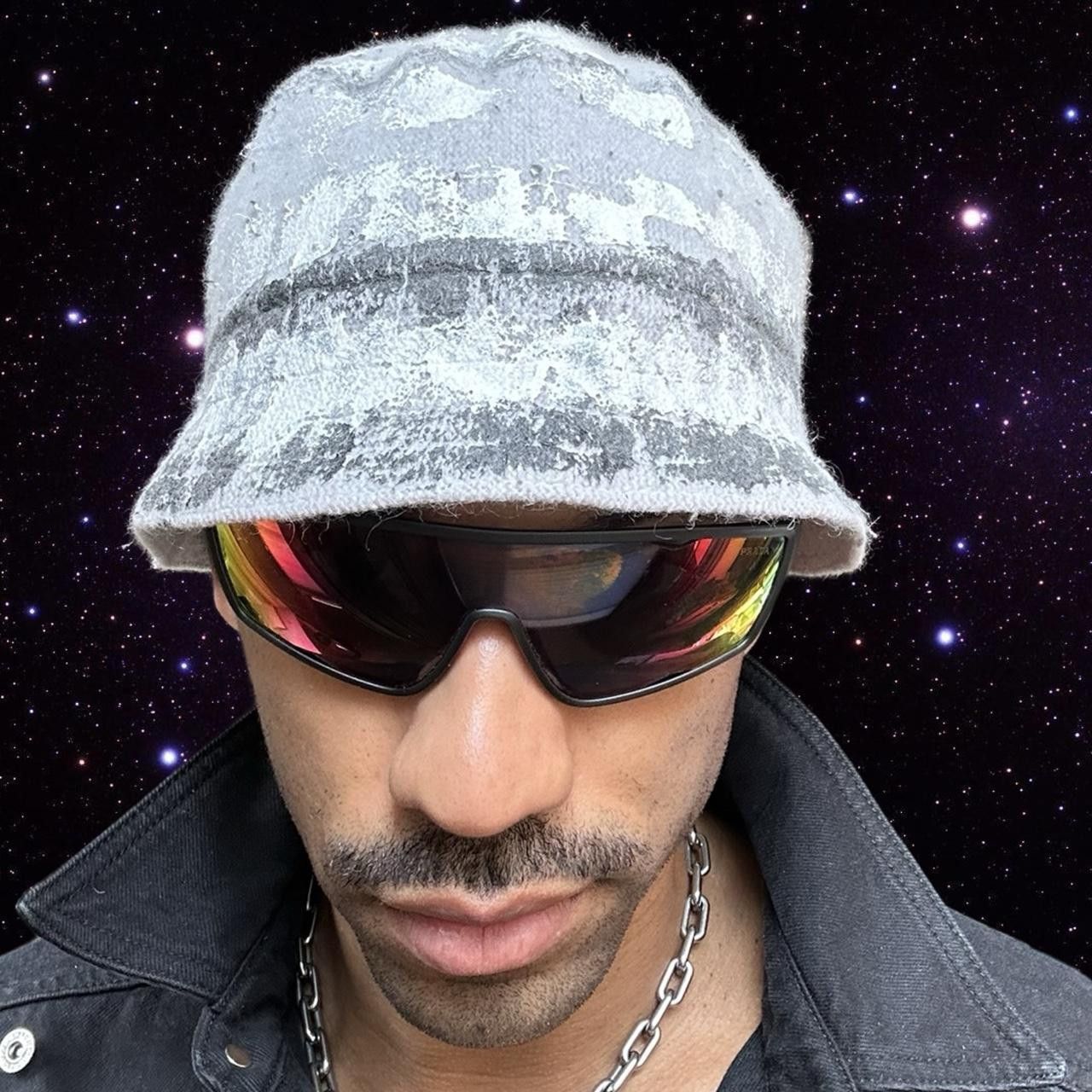 Other ASTROBOI* Gray Faux Mohair Painted Bucket Hat Size ONE SIZE - 1 Thumbnail