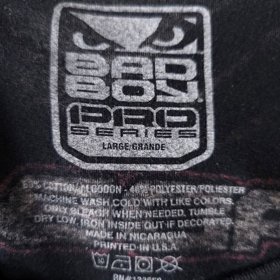 UFC BAD BOY Chris Weidman T Shirt Mens Size Large Black UFC Pro Series MMA Fighter Short Sleeve Crew Neck Cotton Sports Shirts Mens Size US L / EU 52-54 / 3 - 7 Thumbnail
