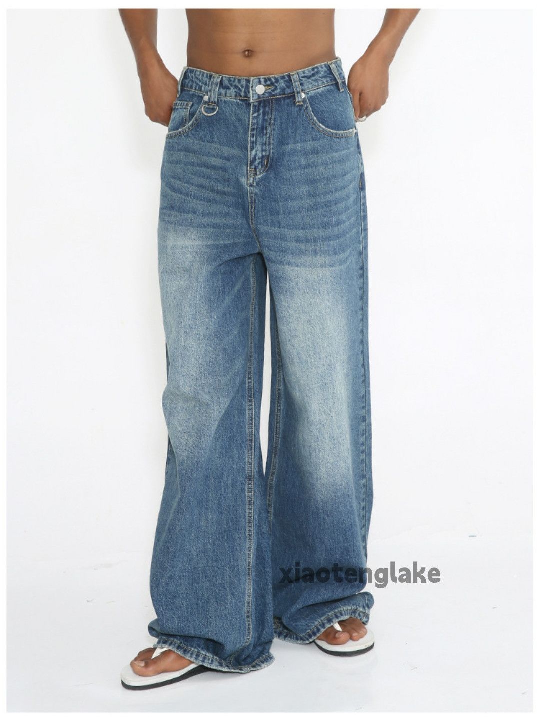 Jean × Vintage washed faded cleanfit yuppie loose baggy jeans Size US 32 / EU 48 - 1 Thumbnail