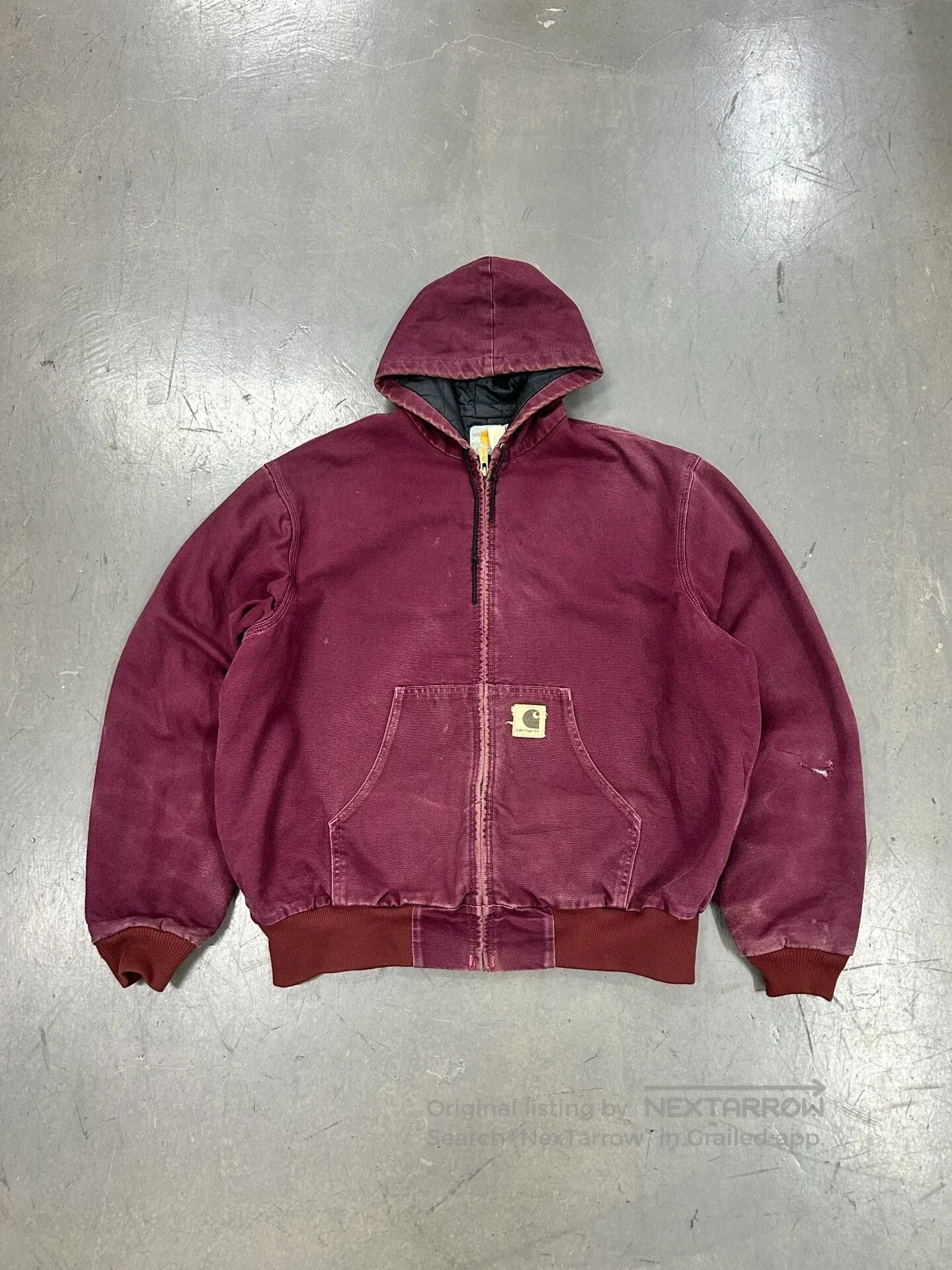 Vintage Vintage Carhartt J68 90s Red Hooded Jacket. Size US M / EU 48-50 / 2 - 1 Thumbnail