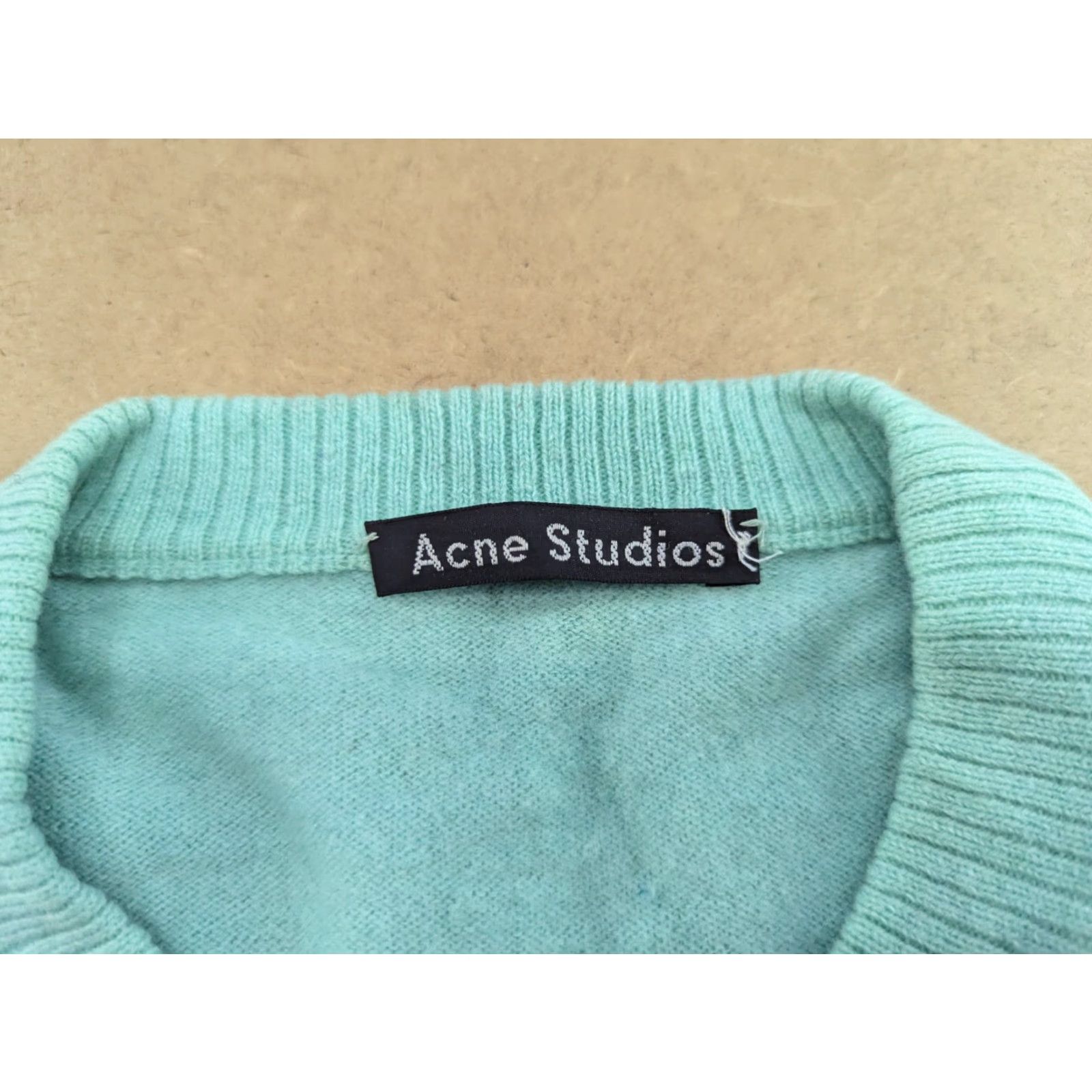 Acne Studios Acne Studios Nalon Face Sweater Mens Medium Teal Wool Crewneck Pullover Knit Classic Casual Shirt? Size US M / EU 48-50 / 2 - 3 Thumbnail