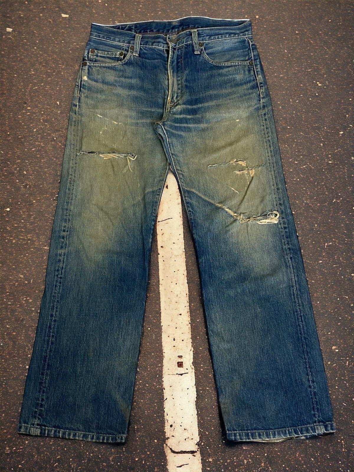 Vintage 45 RPM Archive Japan Jeans Light Mud Dirty Washed
