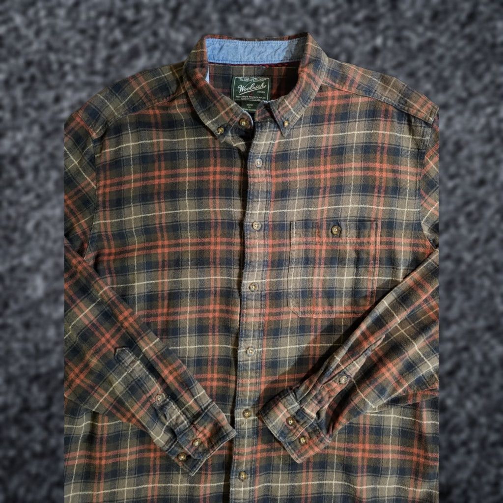 Vintage Woolrich Woolen Mills Button-Up Shirt Mens XL Check Flannel Brown Wool 80%/20% Button-Front Size US XL / EU 56 / 4 - 1 Thumbnail