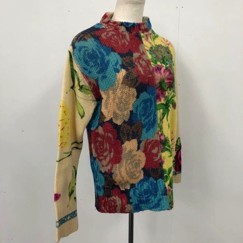 CDG Play Vintage Floral Knit Sweater - dmc