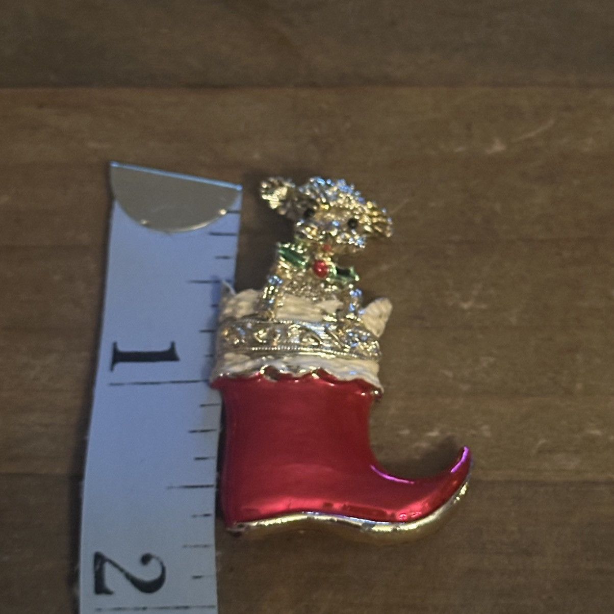 Vintage Vintage Gerry’s poodle in a Christmas stocking brooch Size ONE SIZE - 2 Thumbnail