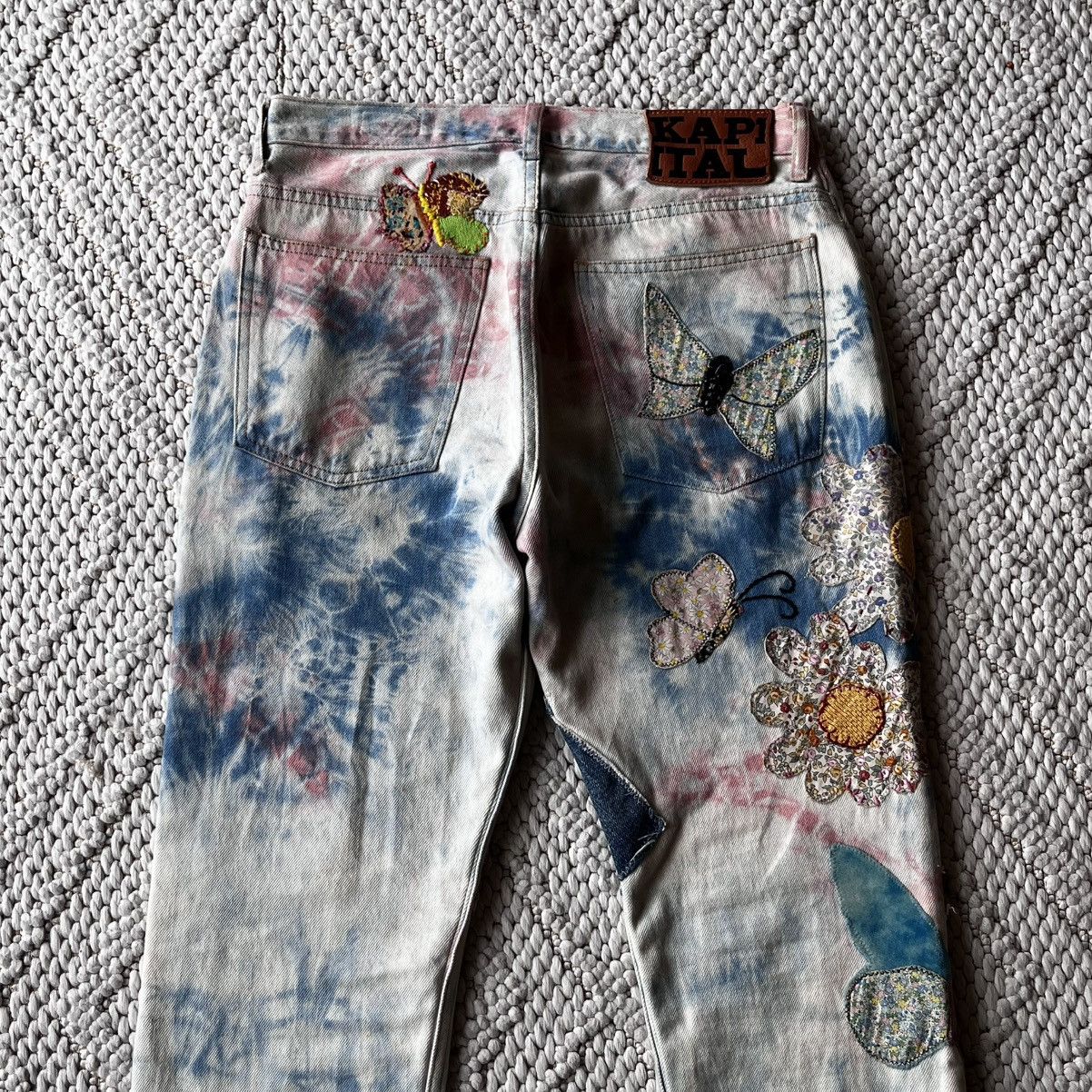 Kapital Kapital 12.5oz papillon embroidered tie dye patchwork denim Size US 32 / EU 48 - 4 Thumbnail