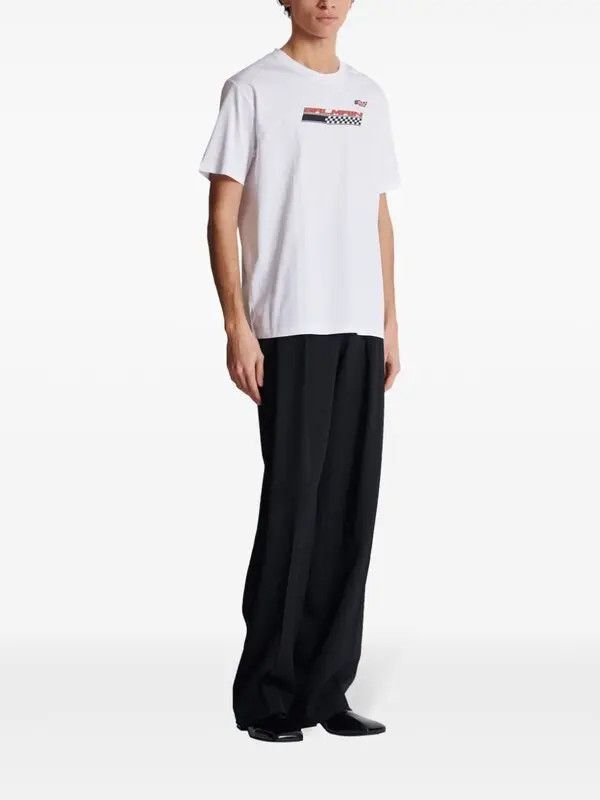 Balmain o1s1wg110925 Racing Cotton T-Shirt in White Size US S / EU 44-46 / 1 - 3 Thumbnail