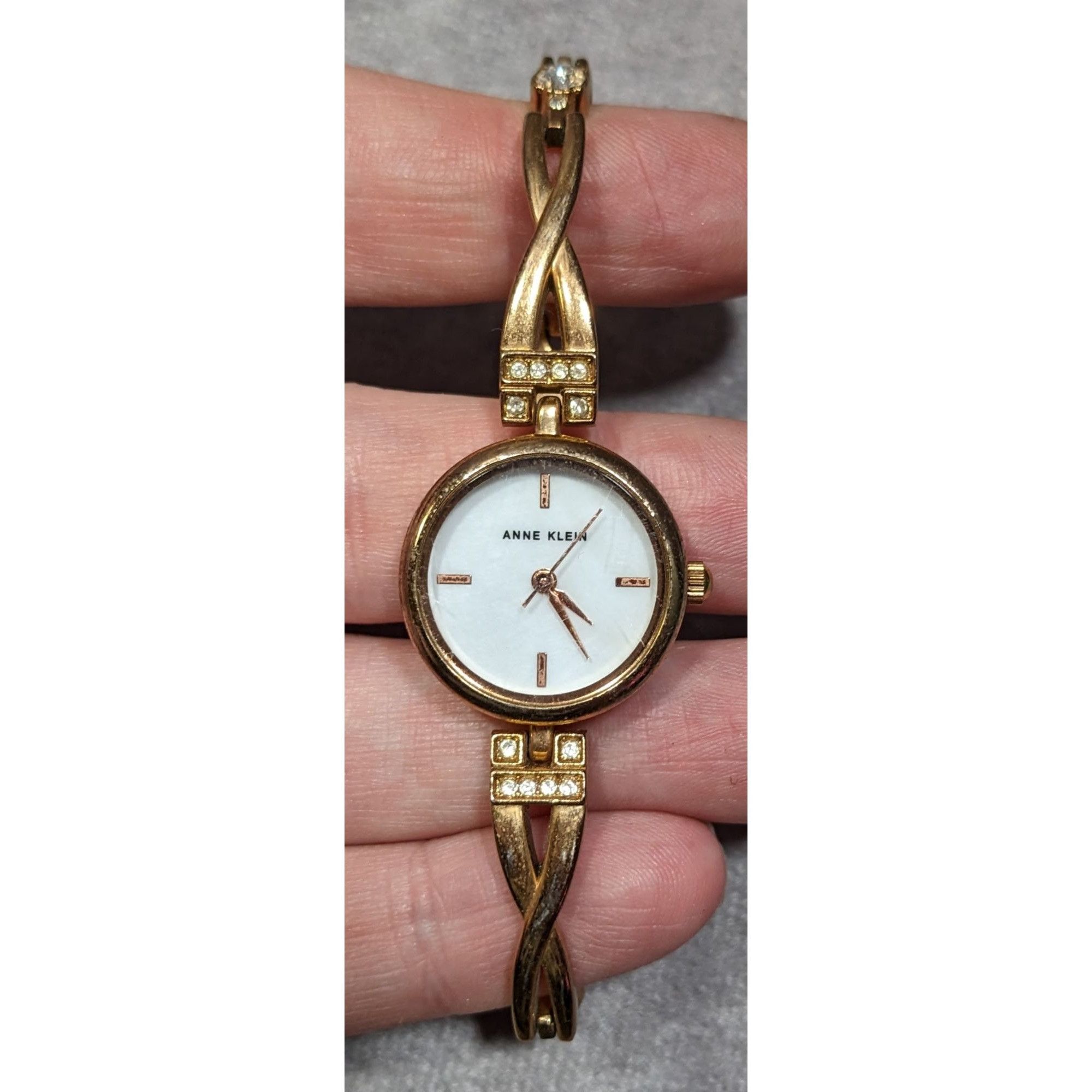 Anne Klein Anne Klein Gold Tone Watch With Rhinestones And Mother Of Pe Size ONE SIZE - 5 Thumbnail