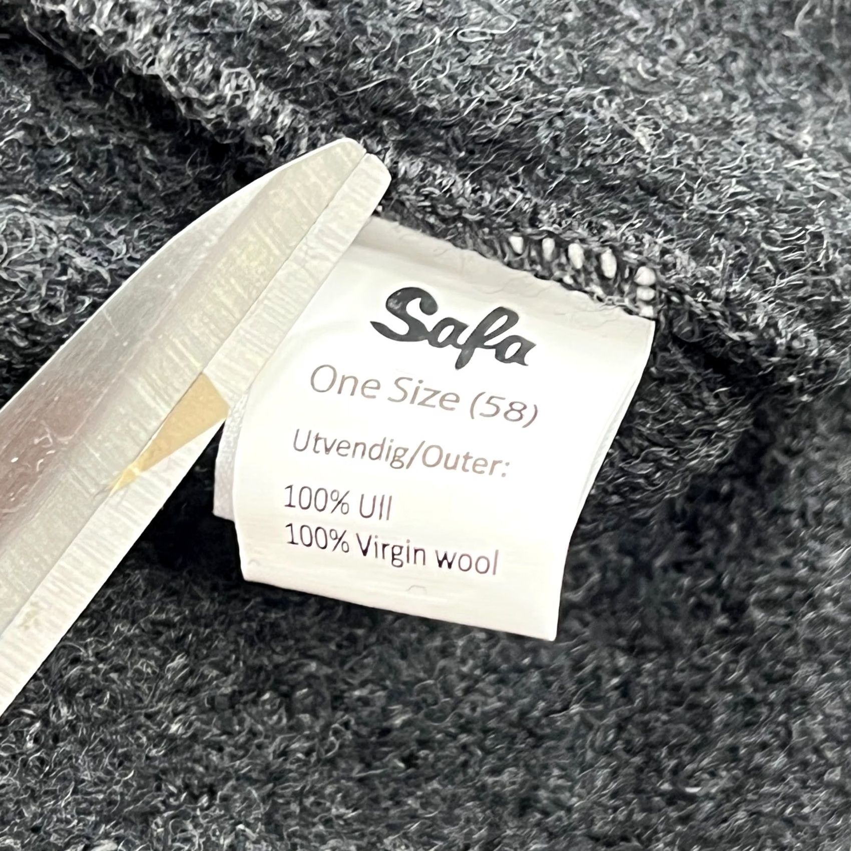 Vintage Safa Womens Beanie Hat One Size 100% Virgin Wool Gray Fleece Thermal Knit Wool Beanie Womens Mens Girls Size ONE SIZE - 5 Thumbnail