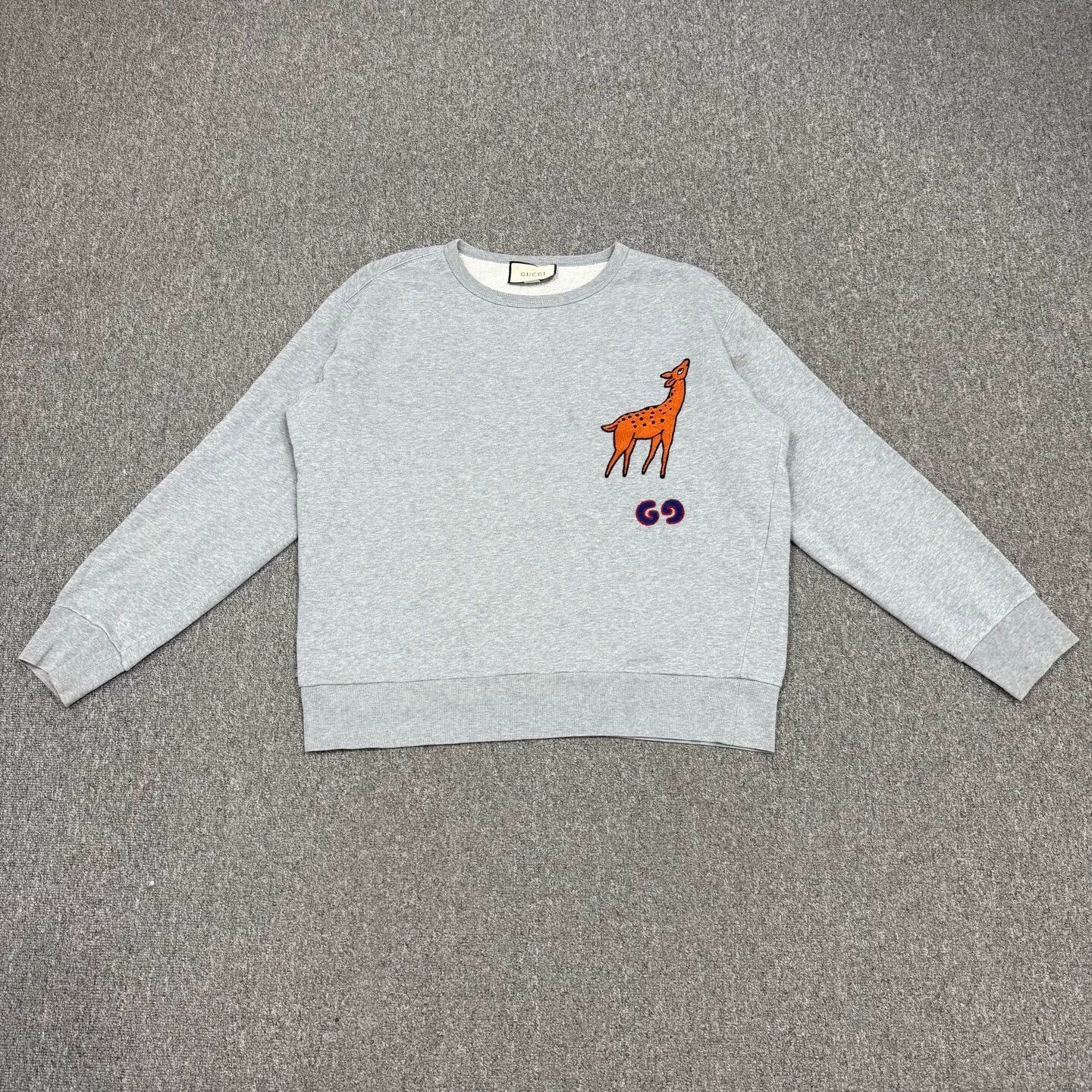 Gucci Gucci Gray Deer Print Sweatshirt XL 95 New Size XL / US 12-14 / IT 48-50 - 1 Thumbnail