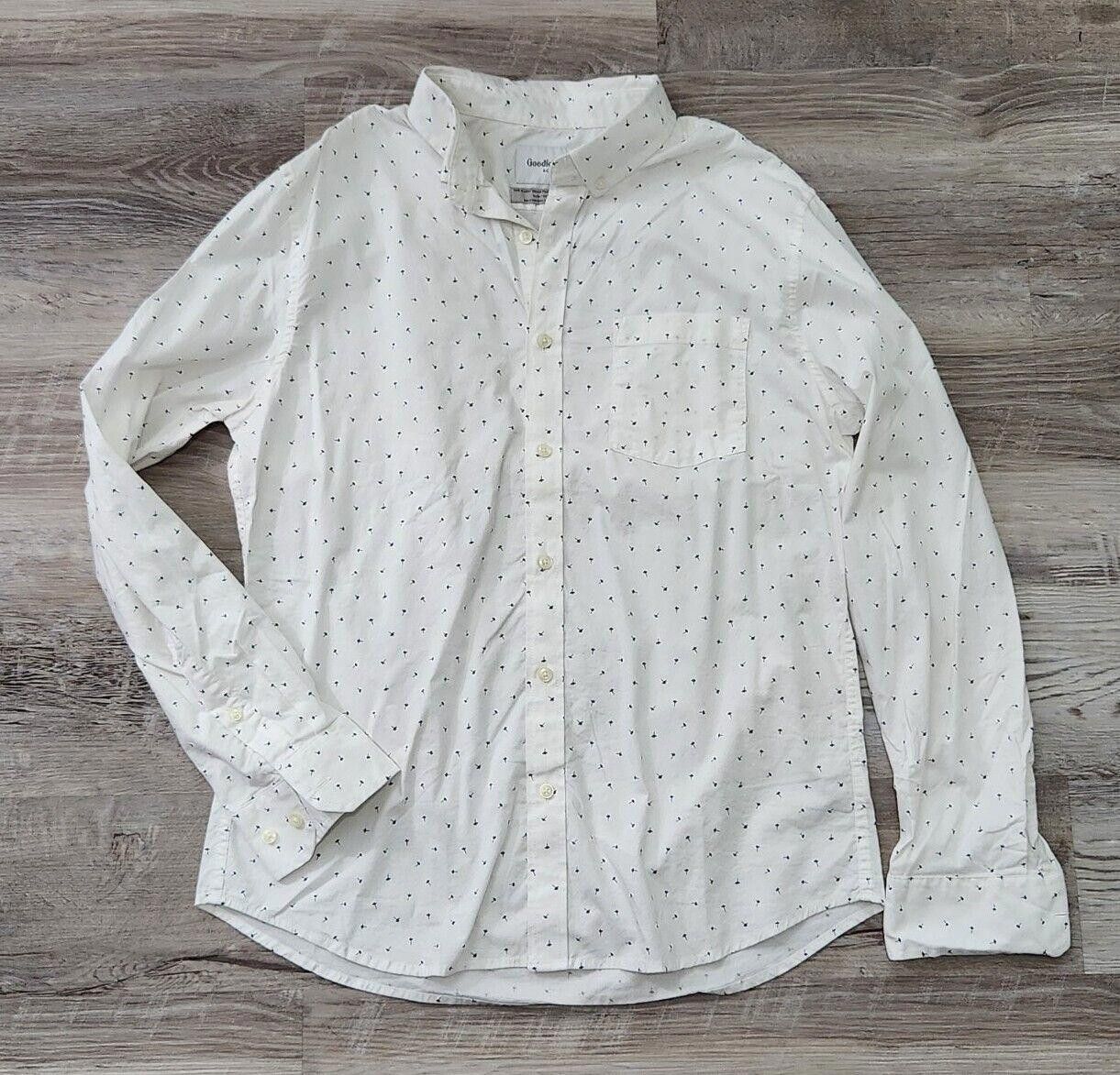 Designer Goodfellow Dress Shirt Mens Large White Dandelions Size US L / EU 52-54 / 3 - 1 Thumbnail