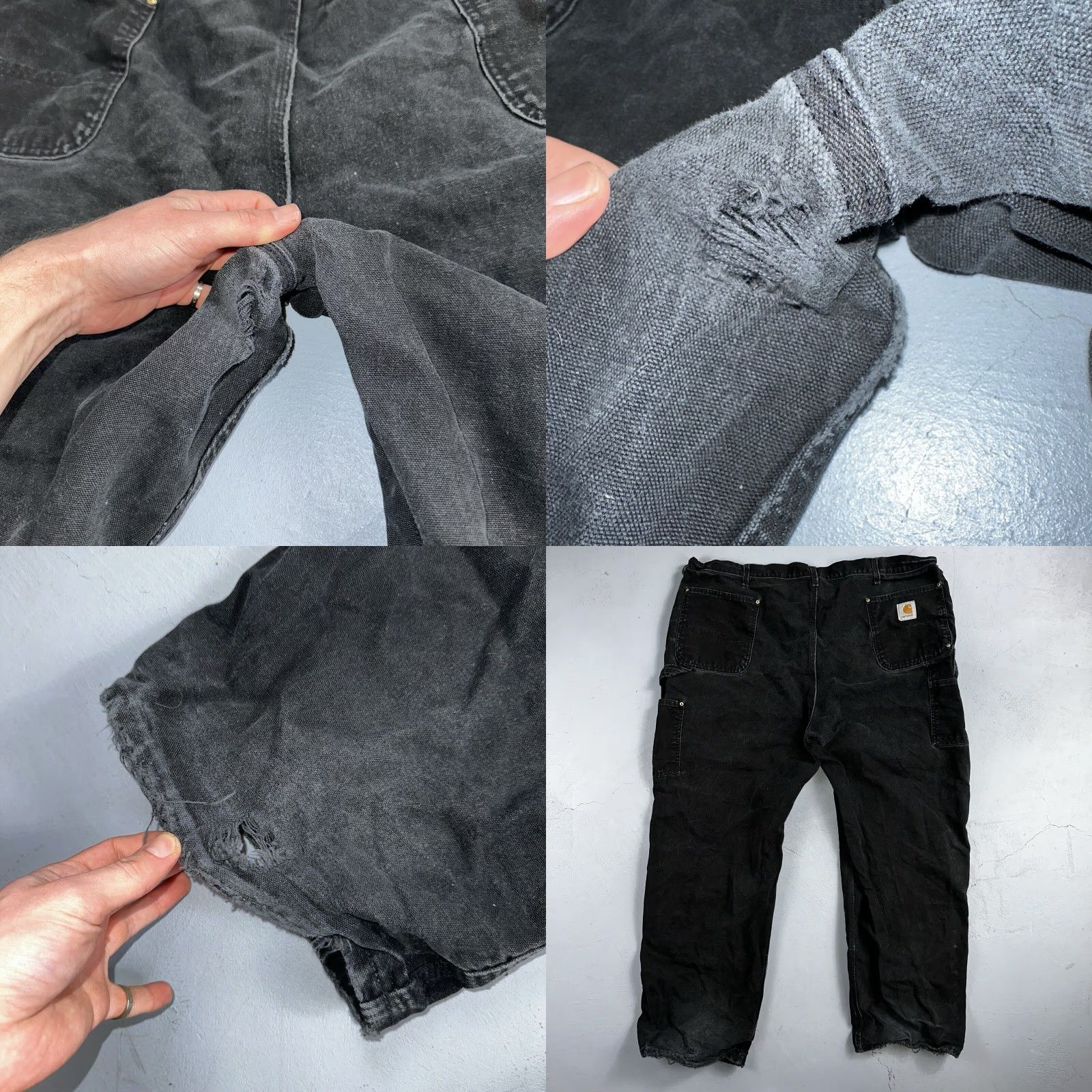 Carhartt VINTAGE Carhartt VTG Double Knee Carpenter Pants USA B01 BLK Black 42x31 Size US 42 / EU 58 - 9 Thumbnail