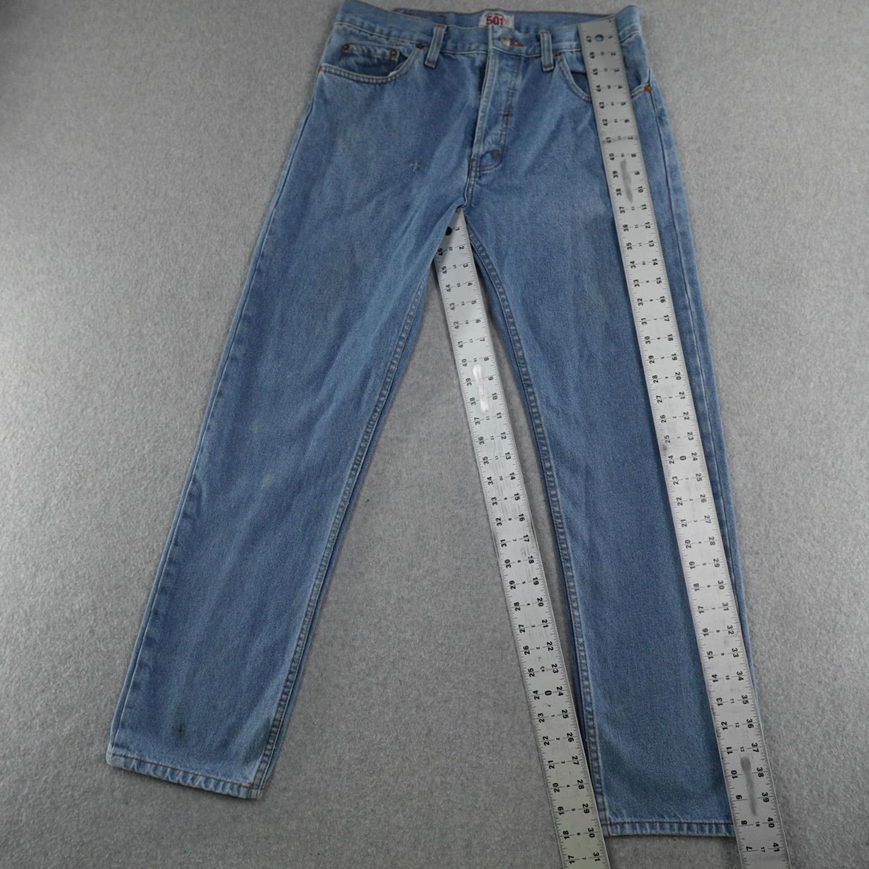 Levi's VINTAGE Levi's 501 Jeans Shirt? 34X30 Light Wash Blue Regular Mens 90s Straight 5-Pocket Button Fly 501 Series Size US 34 / EU 50 - 3 Thumbnail