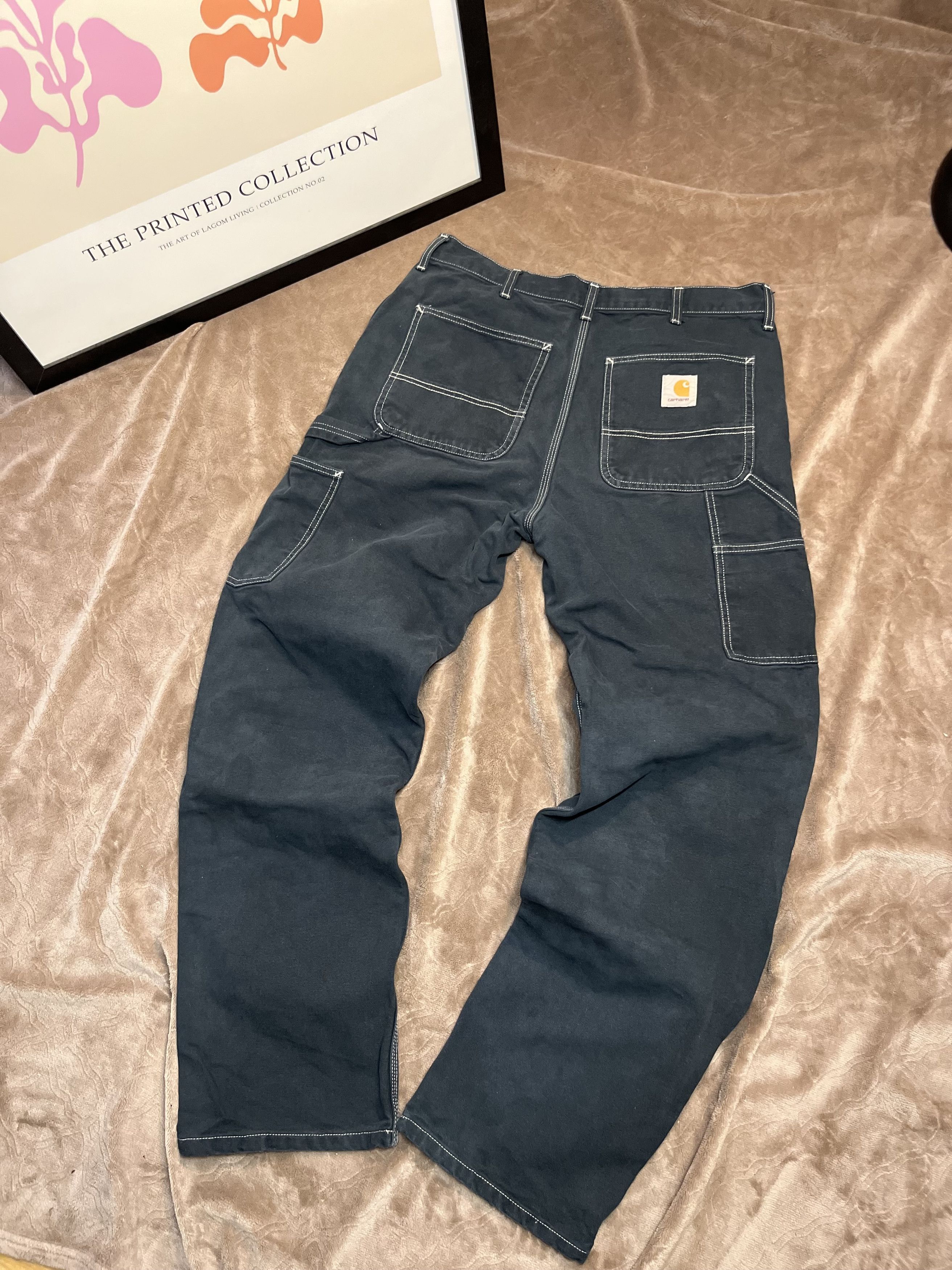 Carhartt Carhartt Double Knee Carpenter Work Pants W33 L34 Faded Size US 33 - 3 Thumbnail