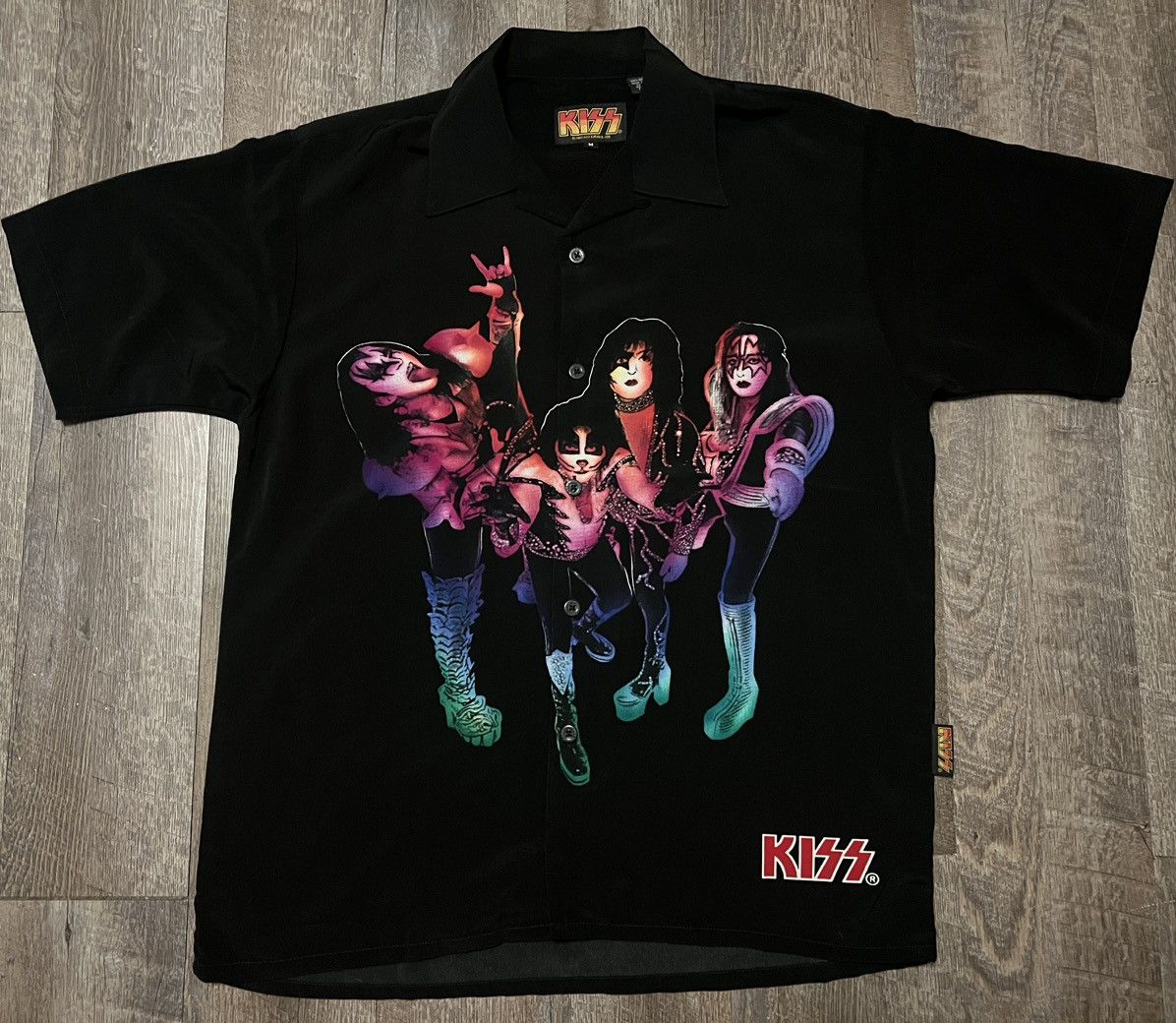 KISS × Vintage Vintage KISS Rockabilly Button Up Shirt size Medium 23x28.5 Size US M / EU 48-50 / 2 - 1 Thumbnail