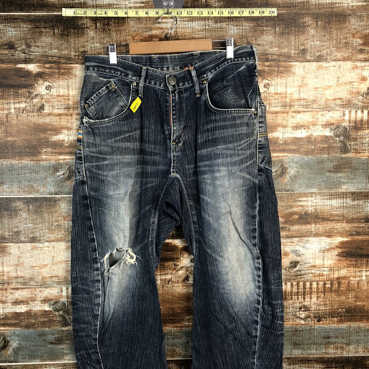 Edwin DLL Edwin Blue Distressed Denim Pants #C130 Size US 32 / EU 48 - 2 Thumbnail