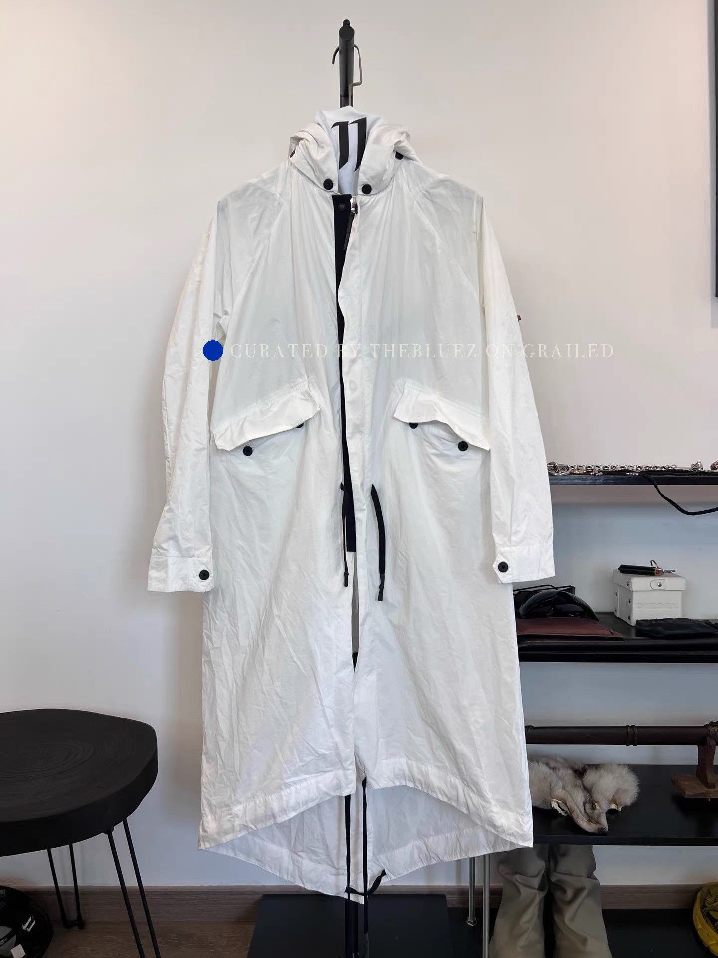 11 By Boris Bidjan Saberi Unique Long Fist Print White Parka Size US M / EU 48-50 / 2 - 1 Preview