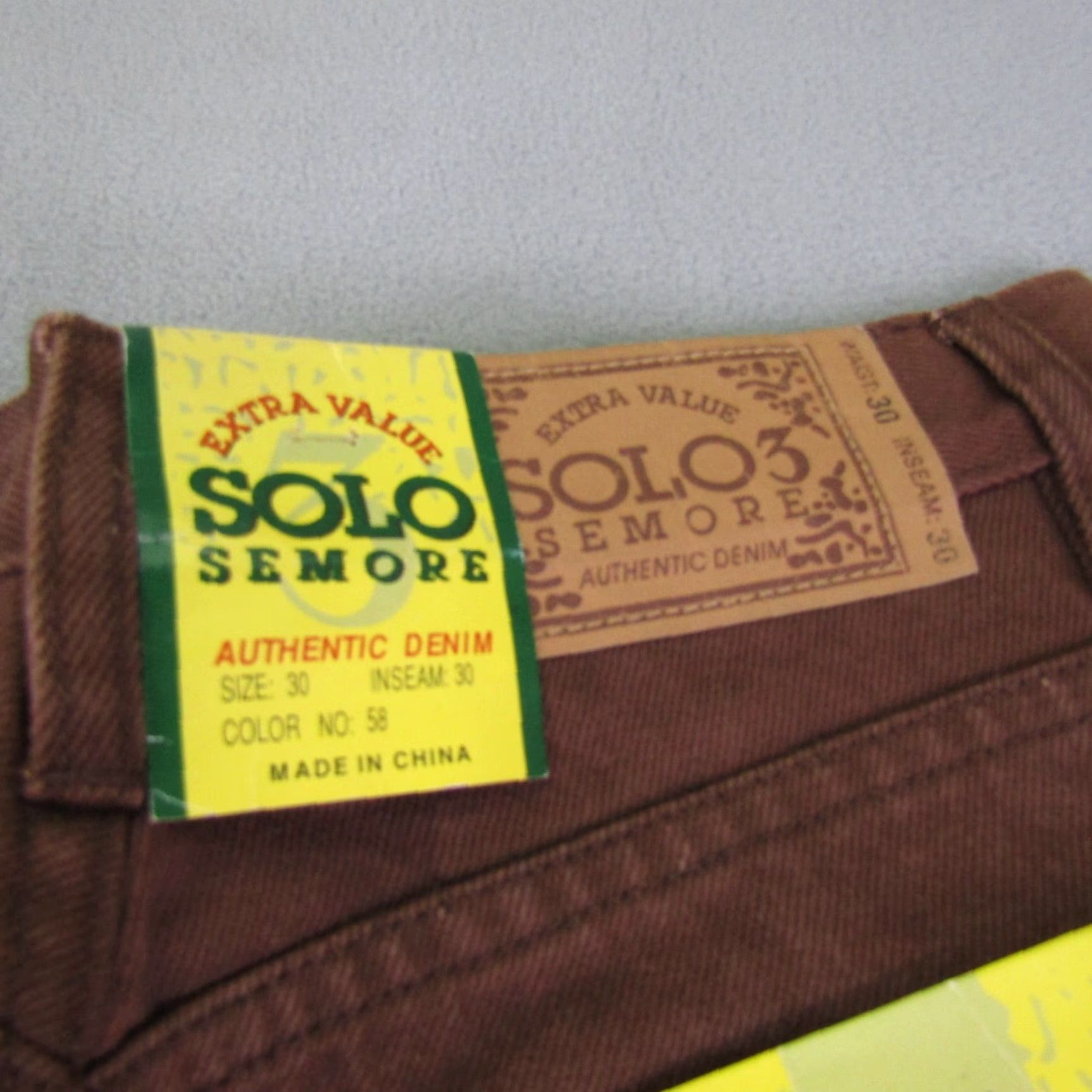 Vintage VINTAGE Solo Semore Jeans Mens 30x30 Blue Denim Straight Leg 90s Y2K Deadstock Jeans Mens Size US 28 / EU 44 - 5 Thumbnail