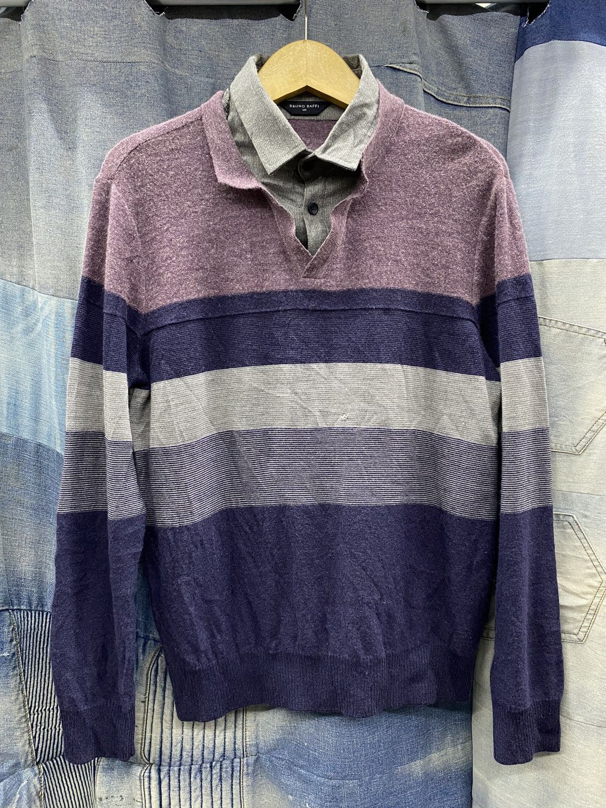 If Six Was Nine × Japanese Brand × Le Grande Bleu (L.G.B.) crazy double layer knitted rare bruno baffi Size US M / EU 48-50 / 2 - 1 Thumbnail